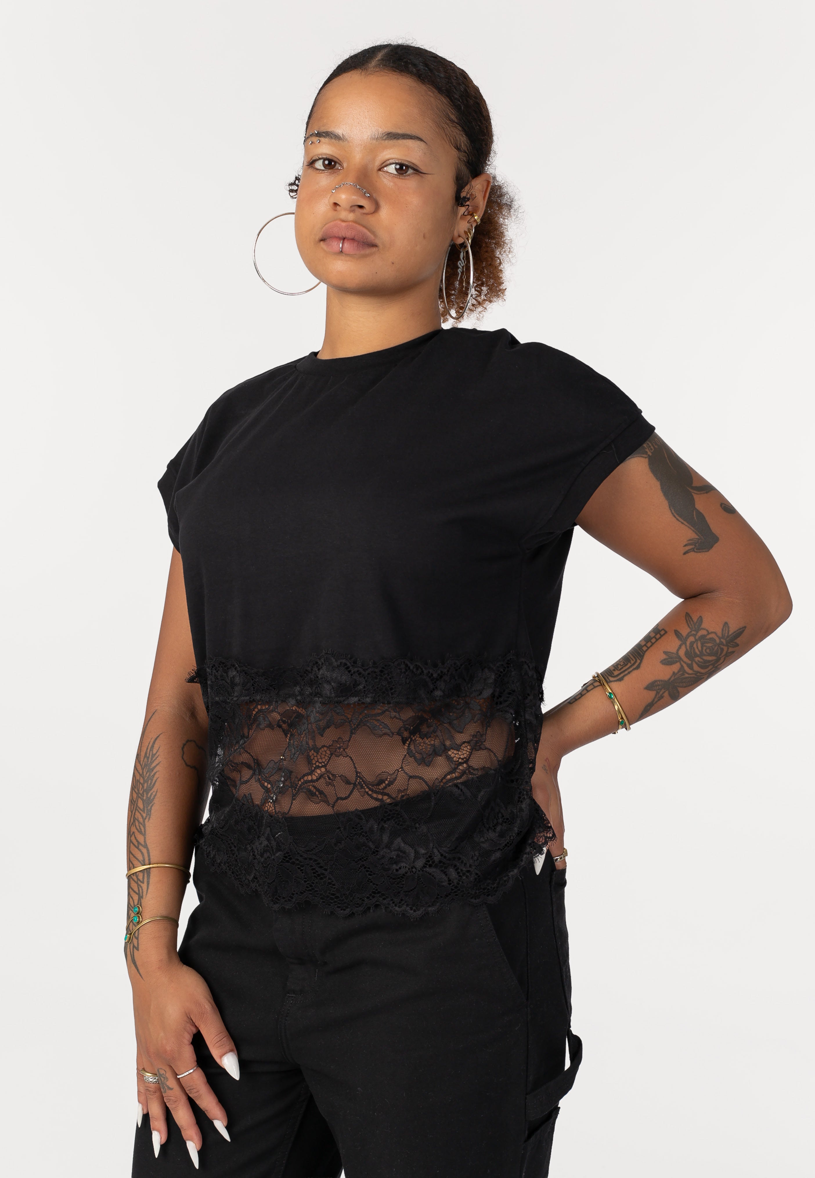 Noisy May - Easy Lace Black - T-Shirt | Women-Image