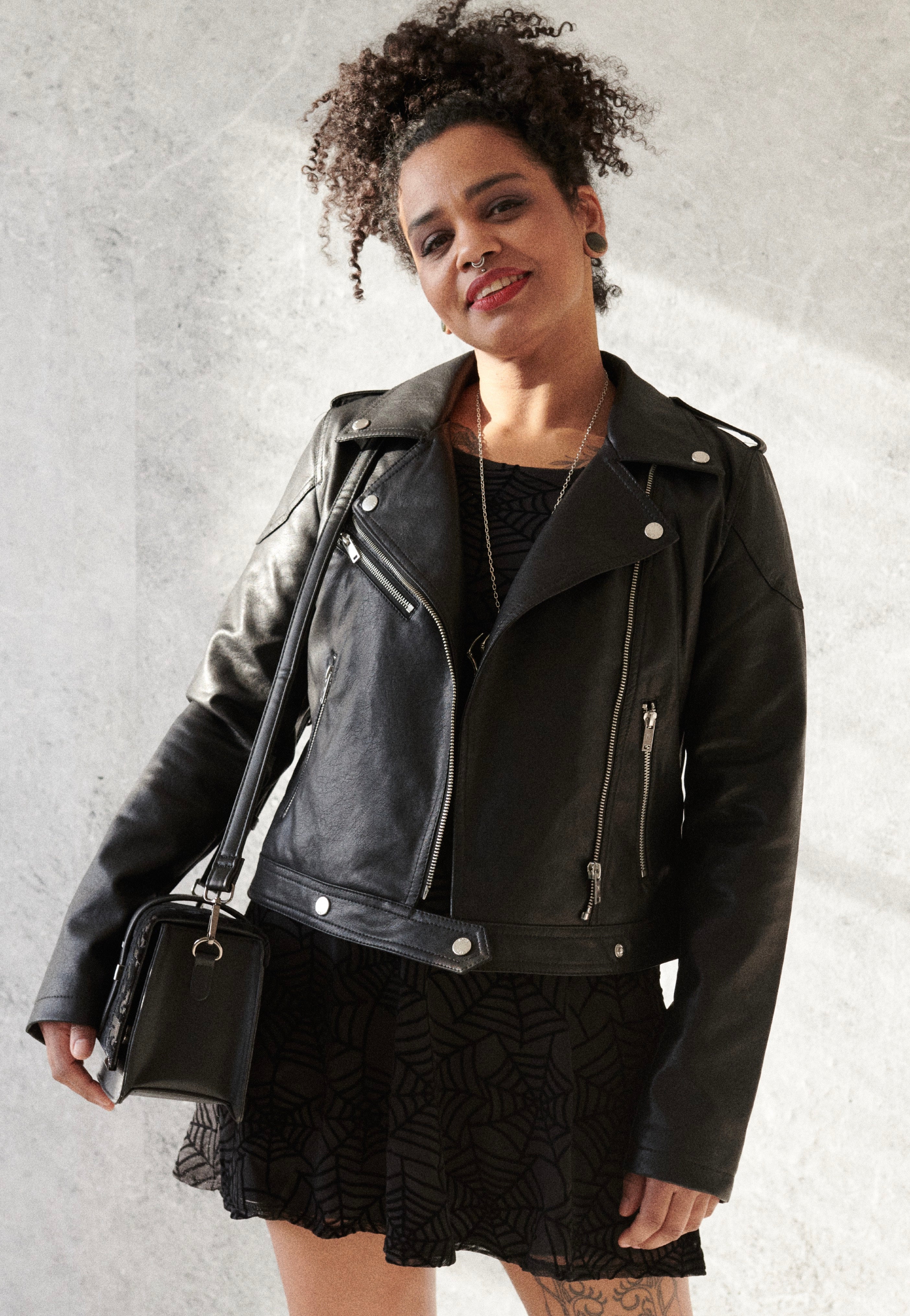 noisy may leather dress Noisy May NMANDY PU 2/4 SHIRTDRESS - Shirt dress - black