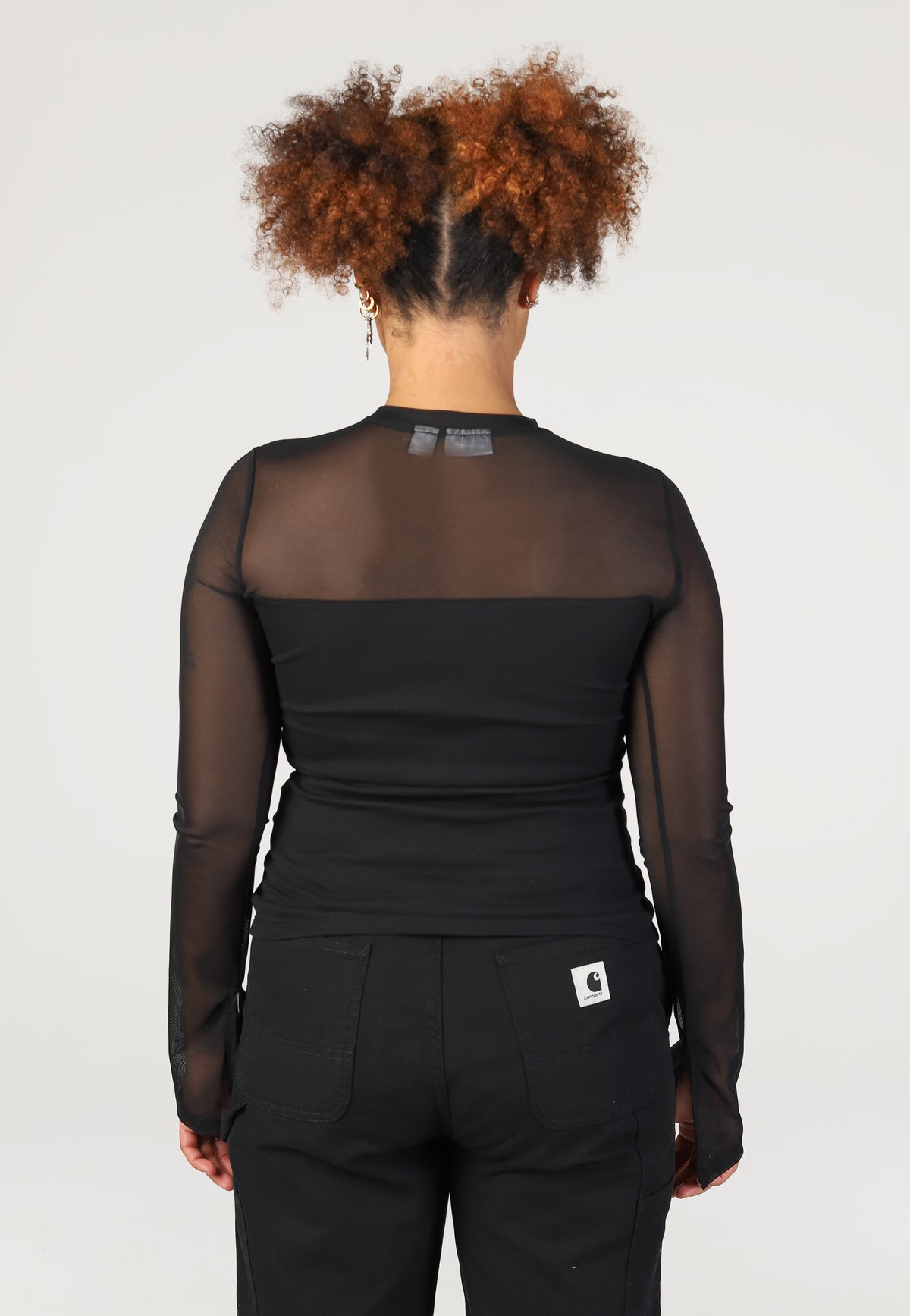 Noisy May Stine Maya Mesh Rib Black Top