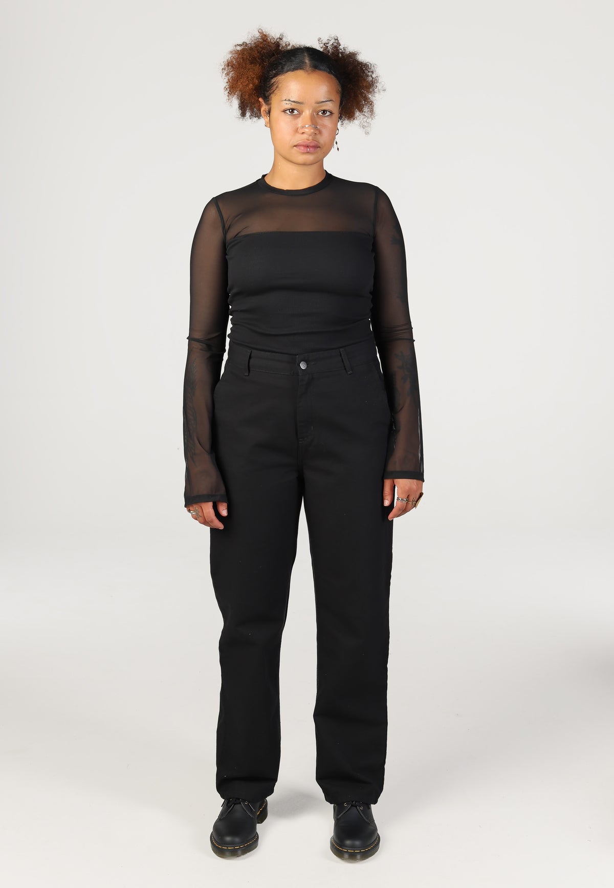 Noisy May Stine Maya Mesh Rib Black Top