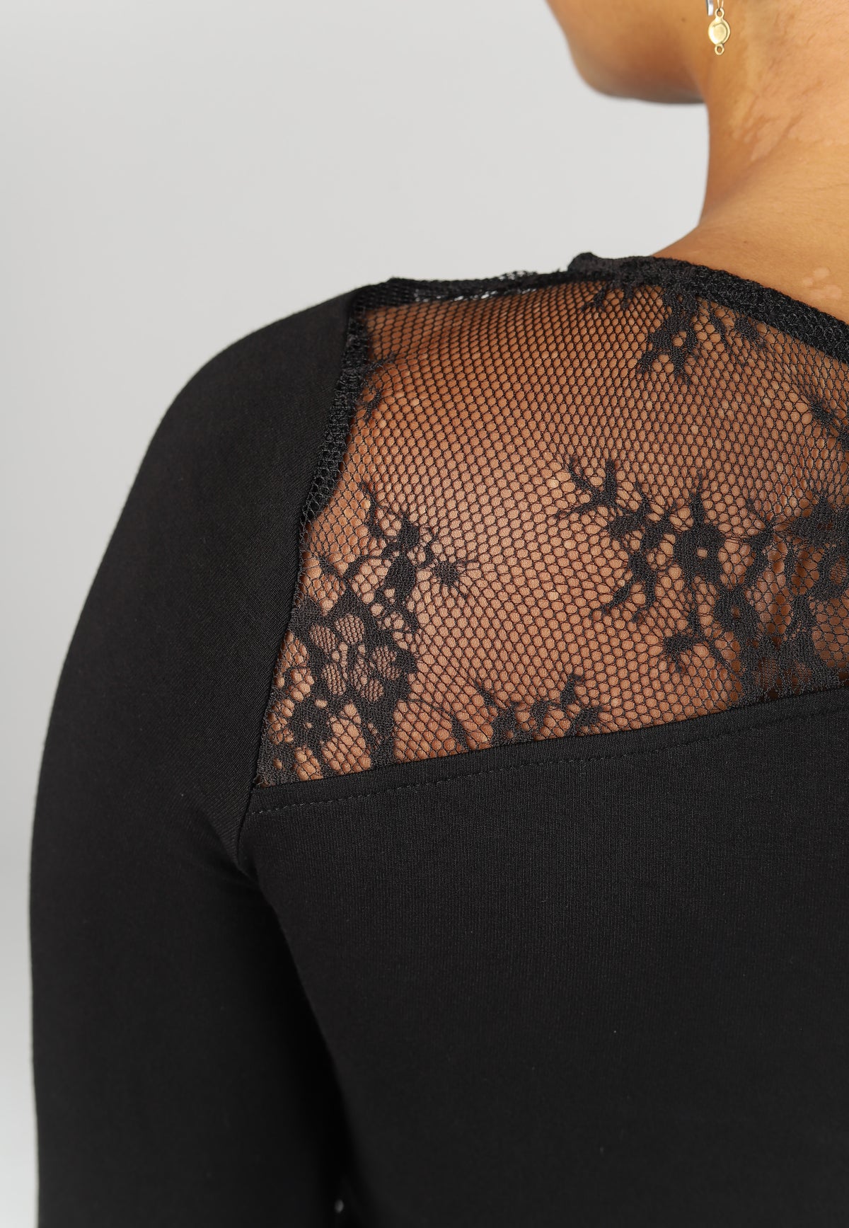 Noisy May Tika Lace Insert Black Top