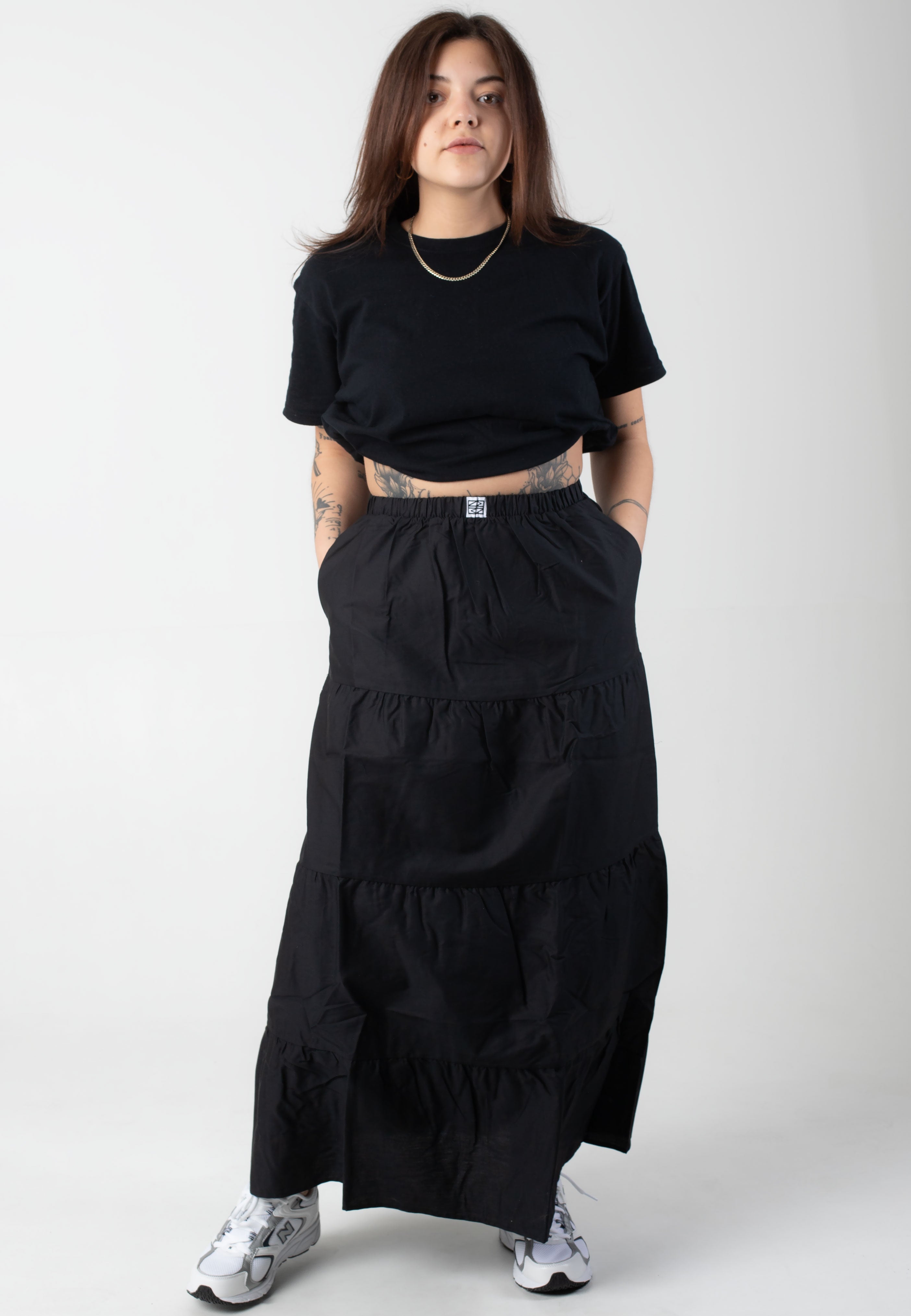 Noisy May - Freja Popeline Maxi Black - Skirt | Women-Image