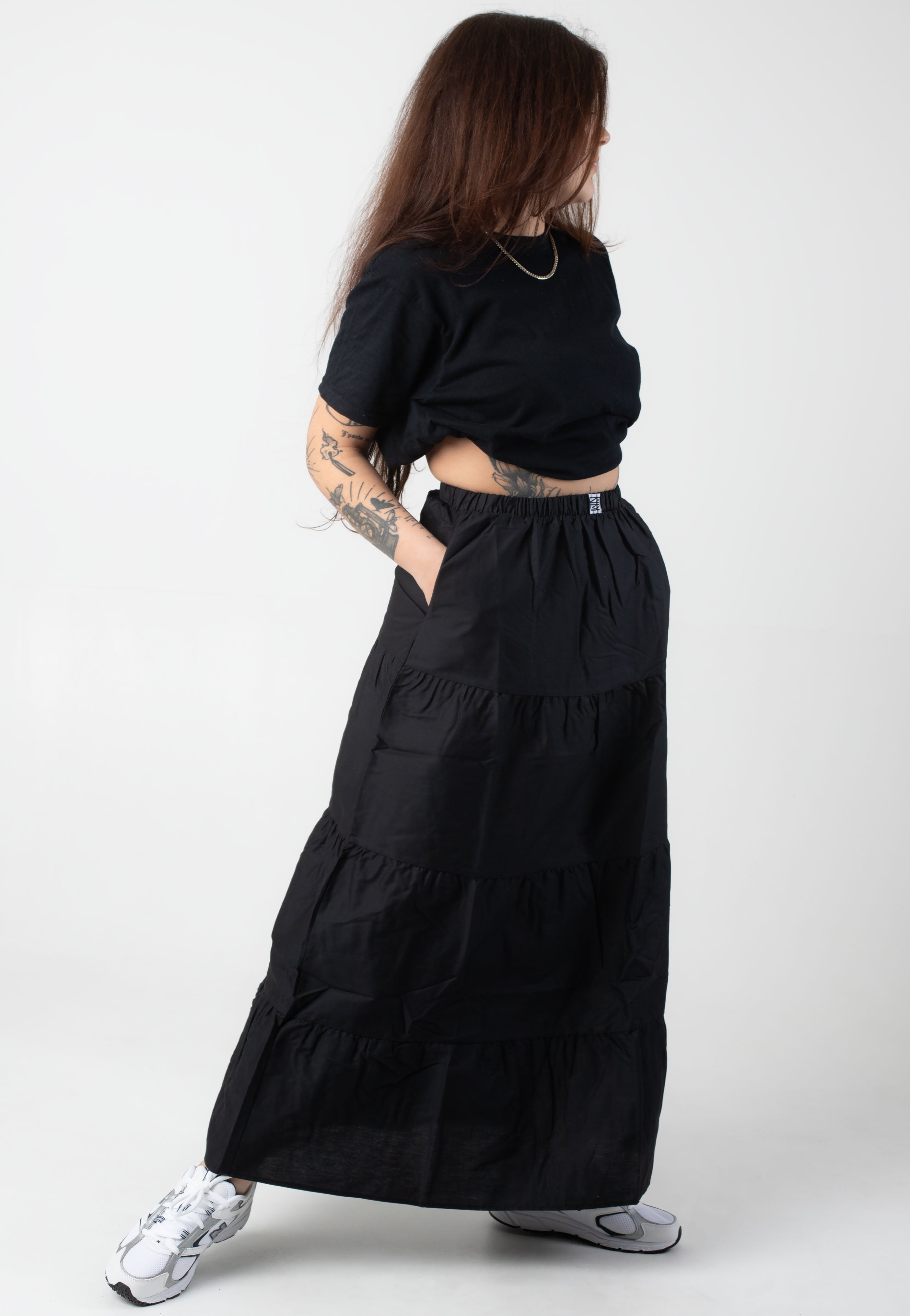 Noisy May - Freja Popeline Maxi Black - Skirt | Women-Image