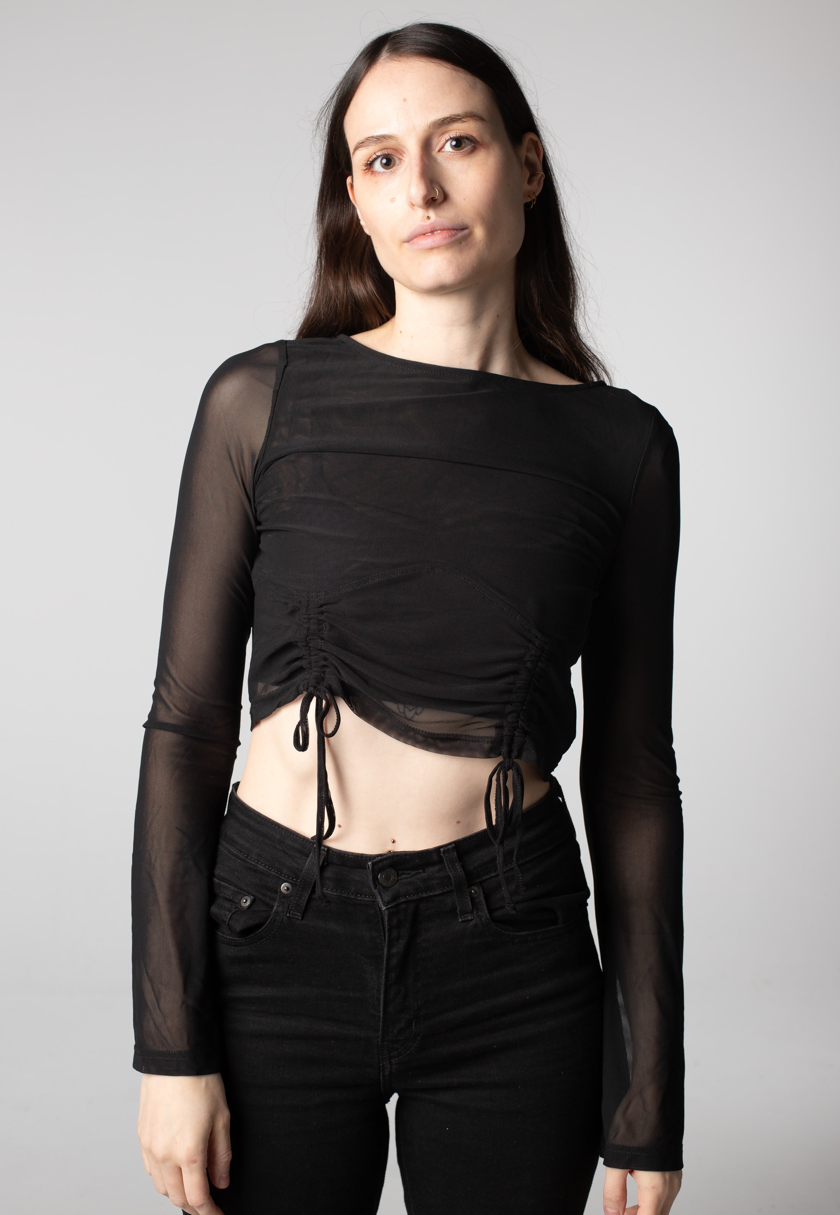 Noisy May - Jane Boatenck Detial Mesh Black - Top | Women-Image