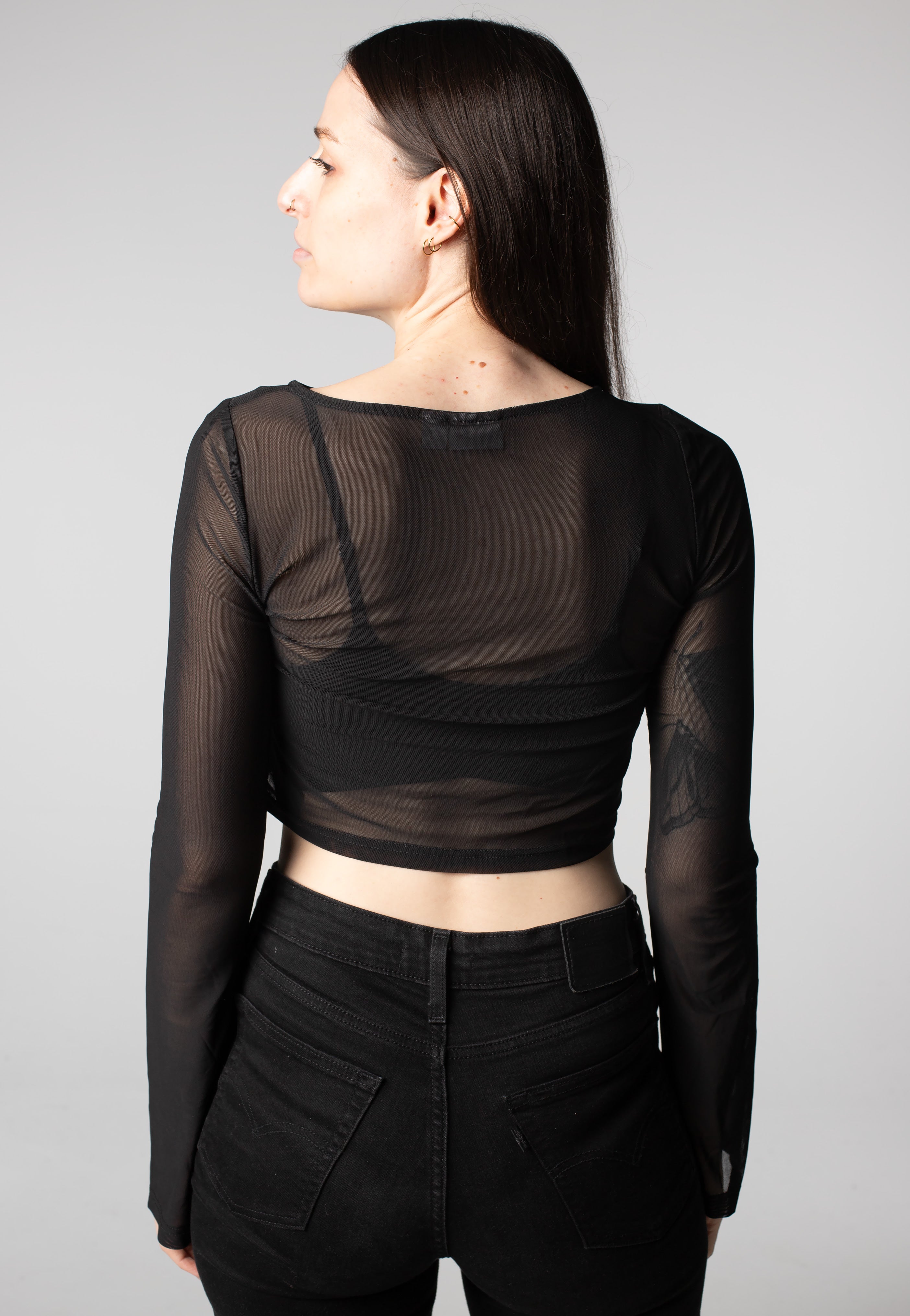 Noisy May - Jane Boatenck Detial Mesh Black - Top | Women-Image