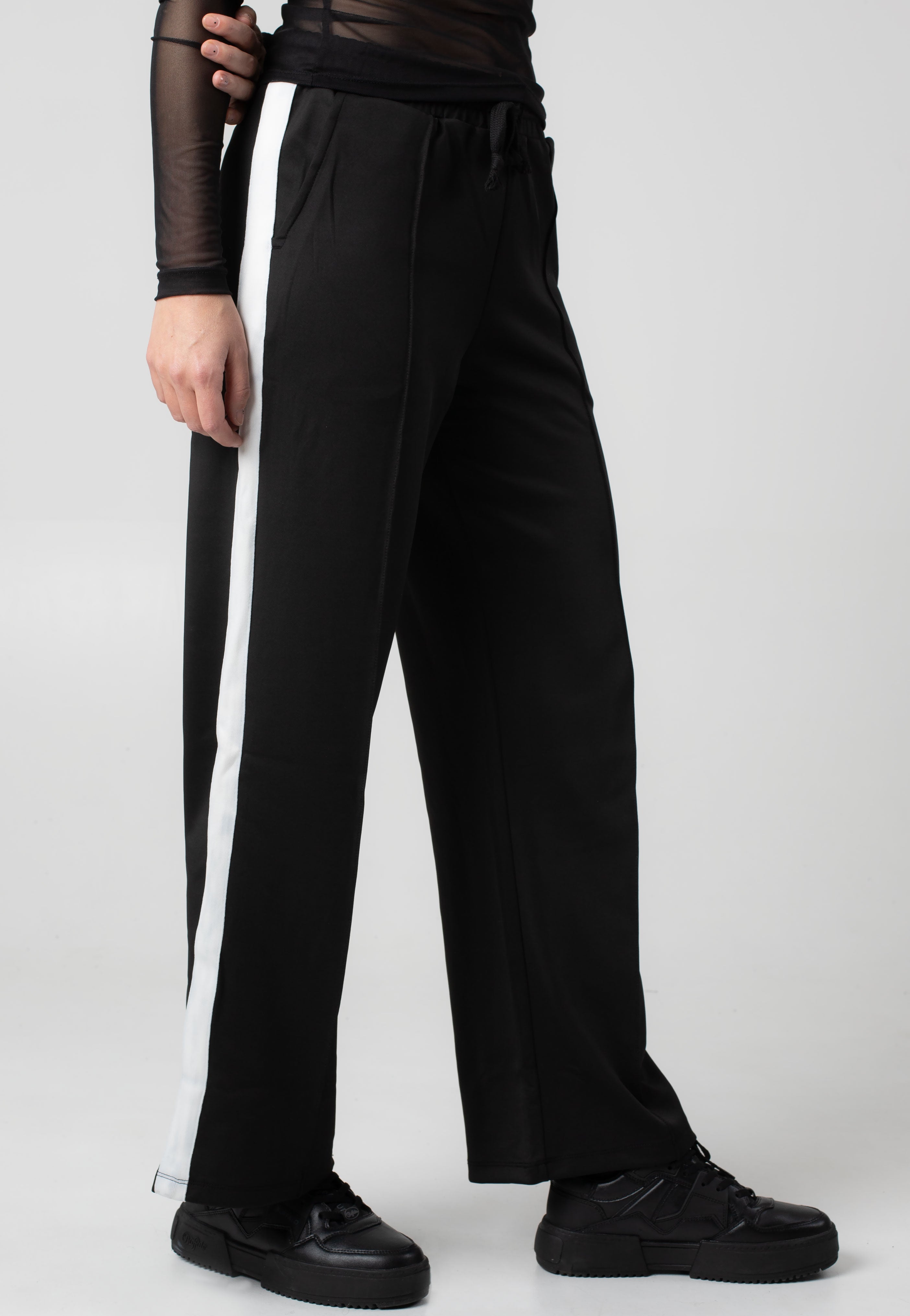 Noisy May - Jenna Sporty Track Black White - Sweat Pants | Women-Image