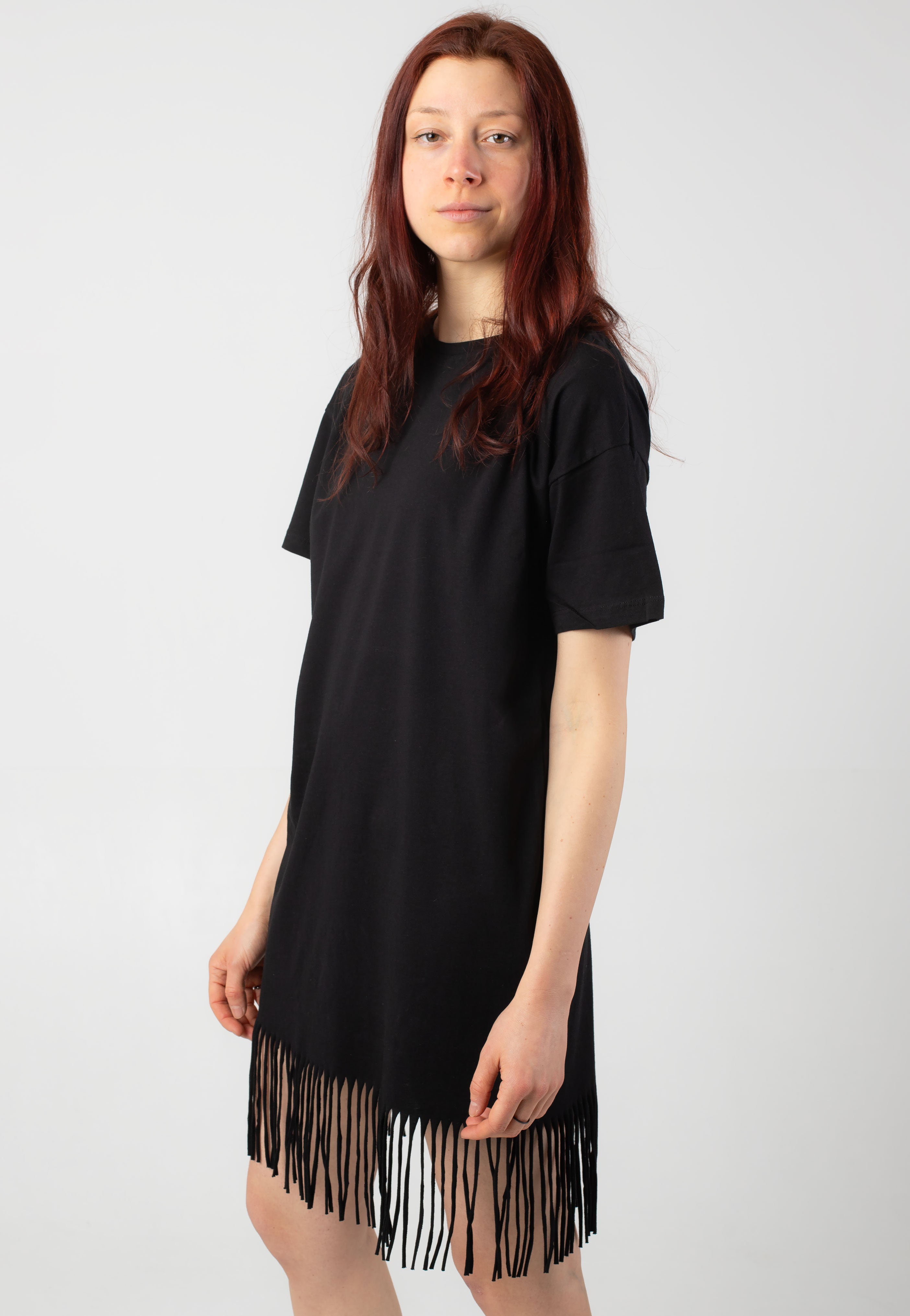 Noisy May - Keyla Fringe O Neck Black - Dress | Women-Image