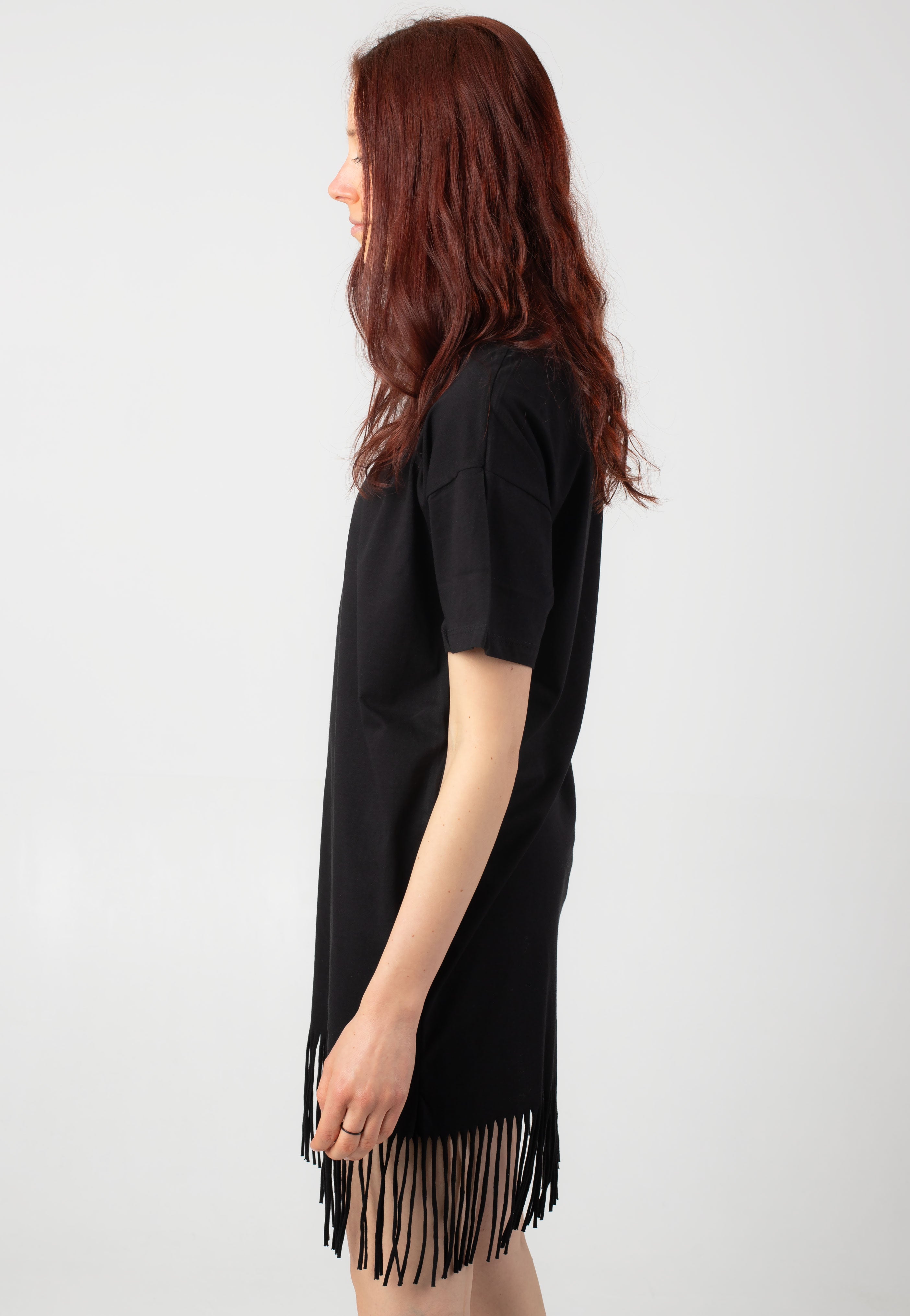 Noisy May - Keyla Fringe O Neck Black - Dress | Women-Image
