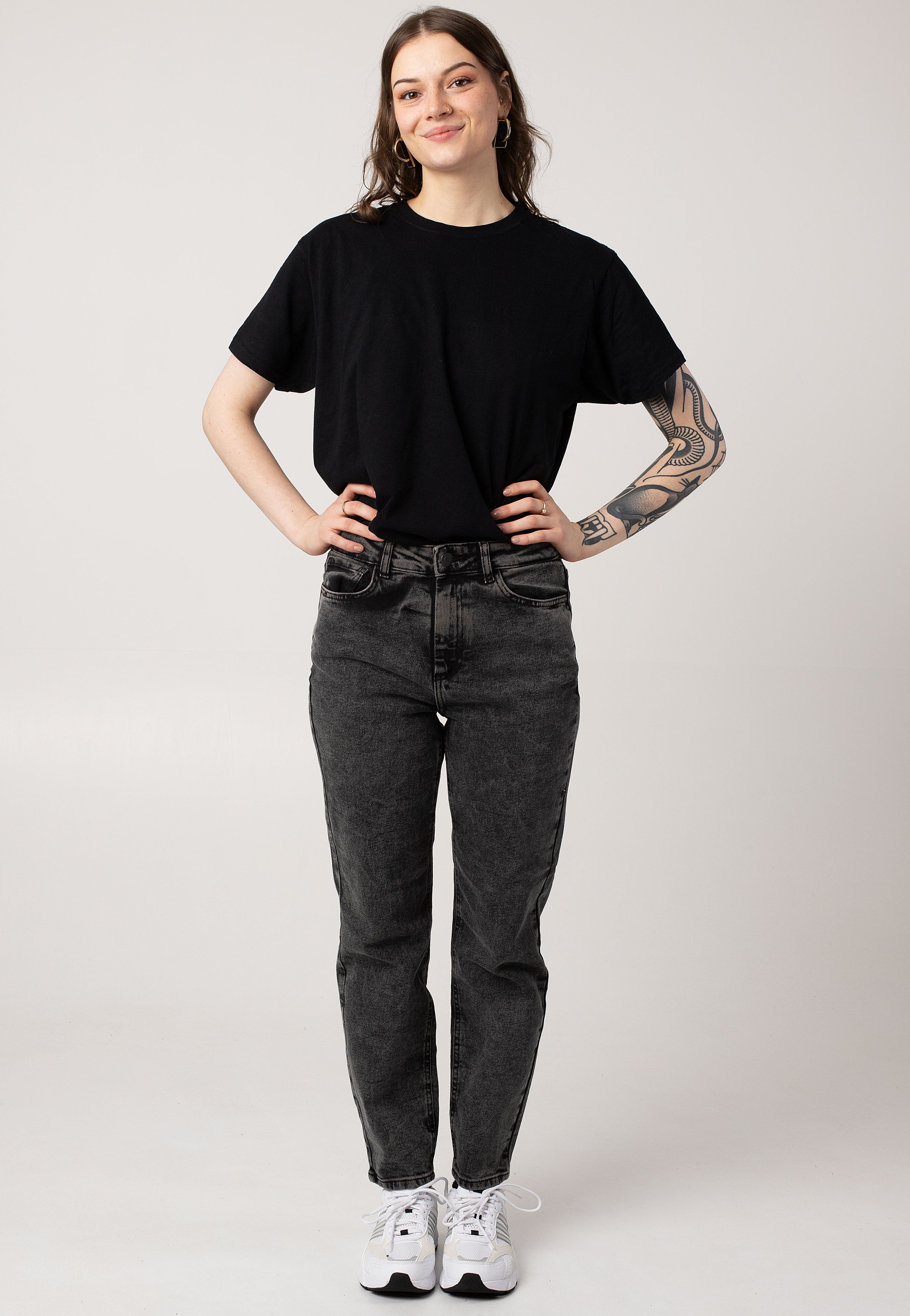 Noisy May - Moni Straight Ank Acid Dark Grey Denim - Jeans | Women-Image