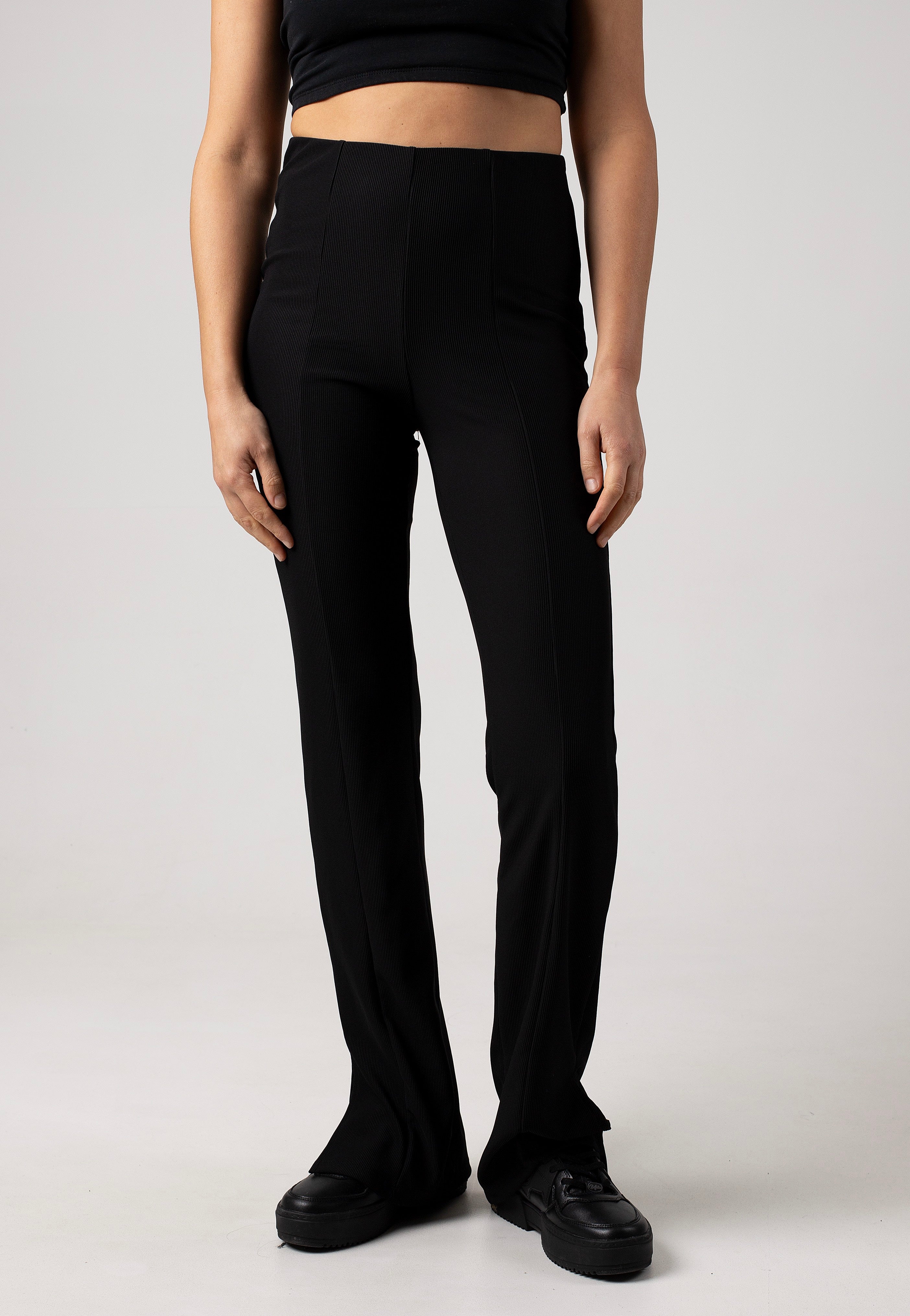 Noisy May - Myra Slit Detail Black - Pants | Women-Image