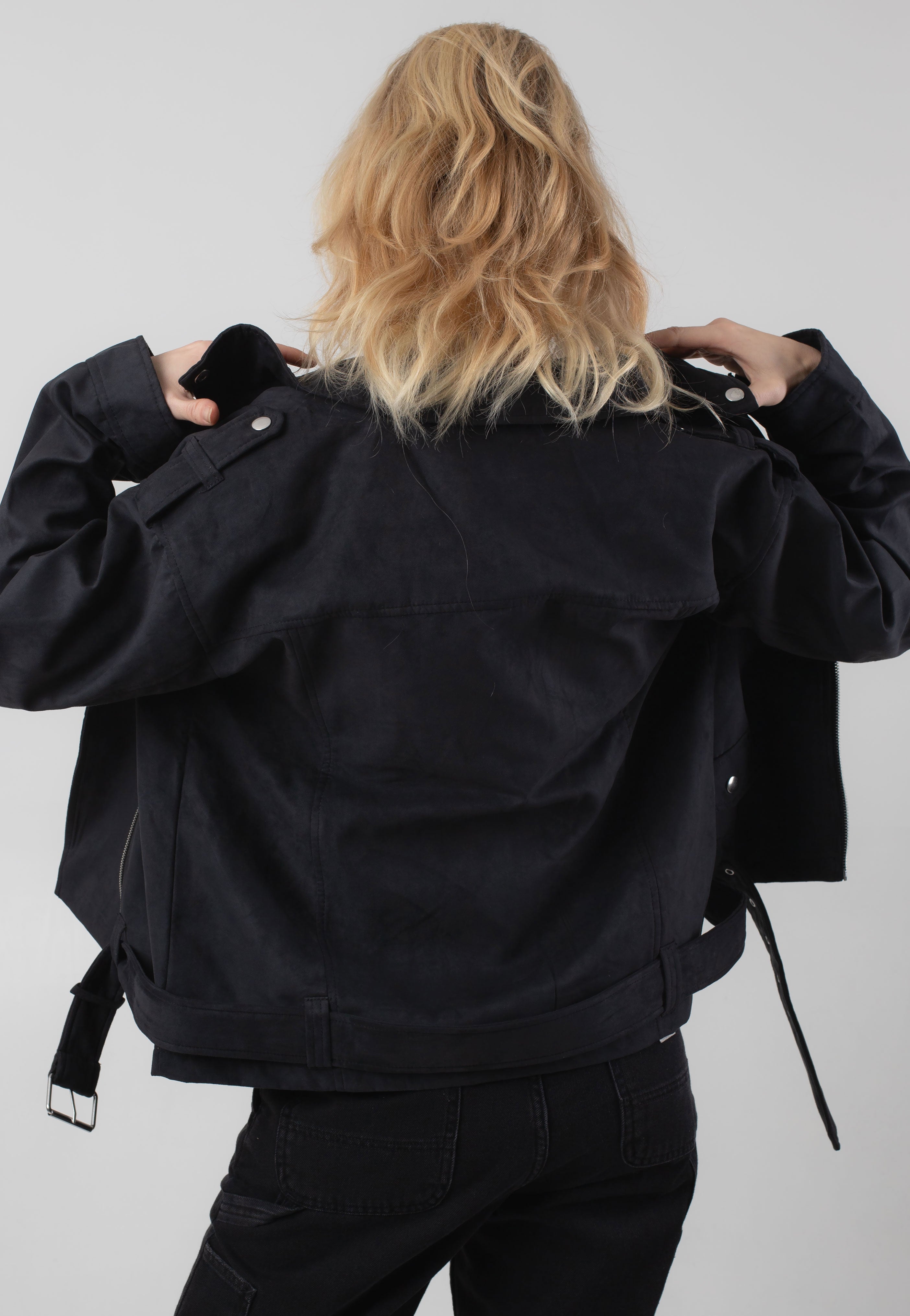Noisy May - Paulina Suede Oversize Biker Black - Jacket | Women-Image