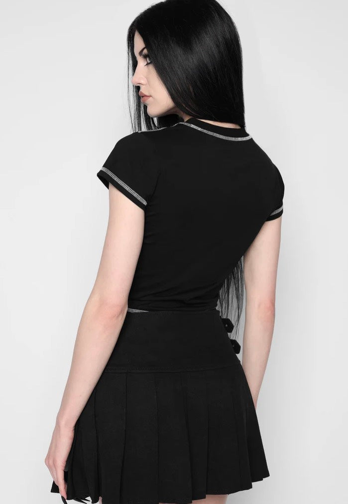 Mary Wyatt - Nyx Cropped Baby Black - T-Shirt | Women-Image