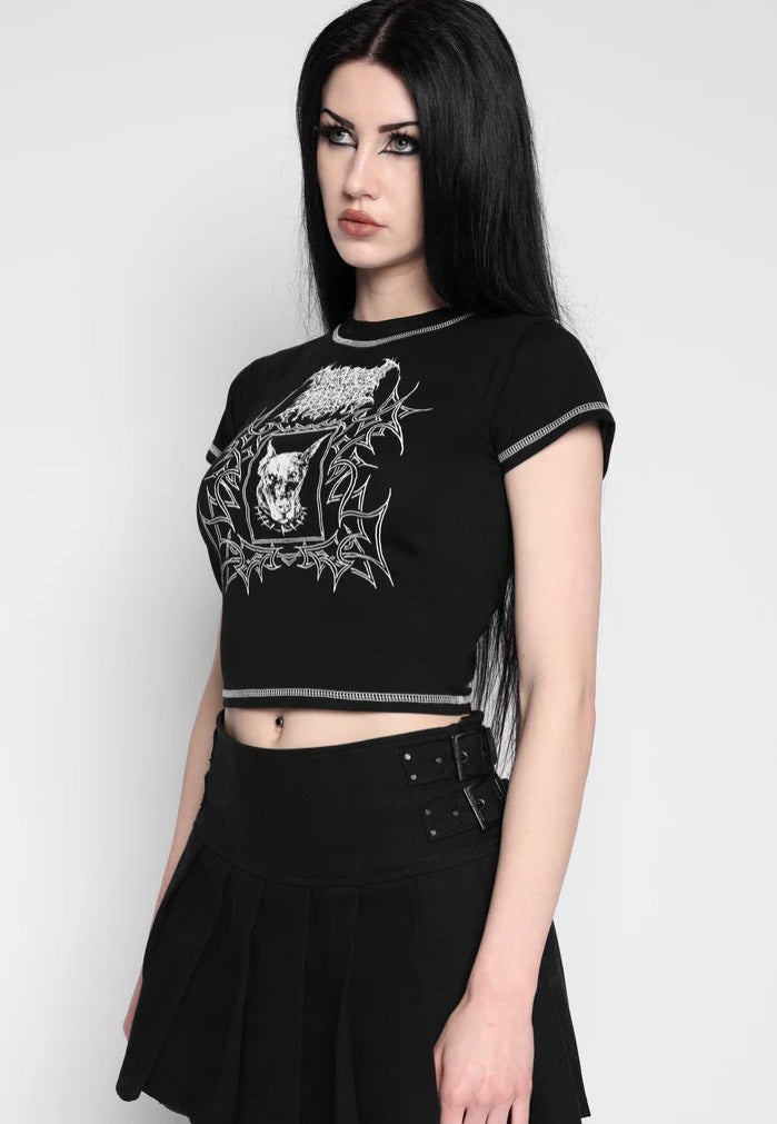 Mary Wyatt - Nyx Cropped Baby Black - T-Shirt | Women-Image