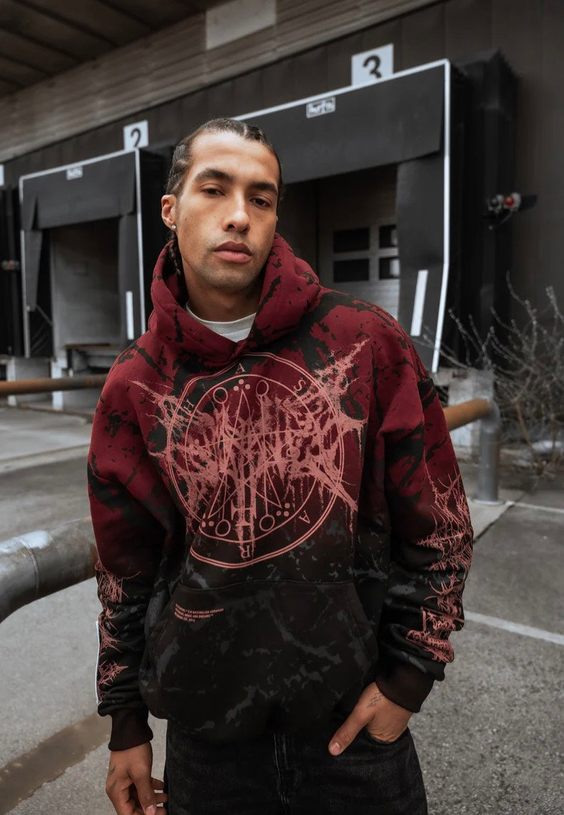 Stay Cold Apparel Oathbound Heavy Oversized Black/Red Sudadera