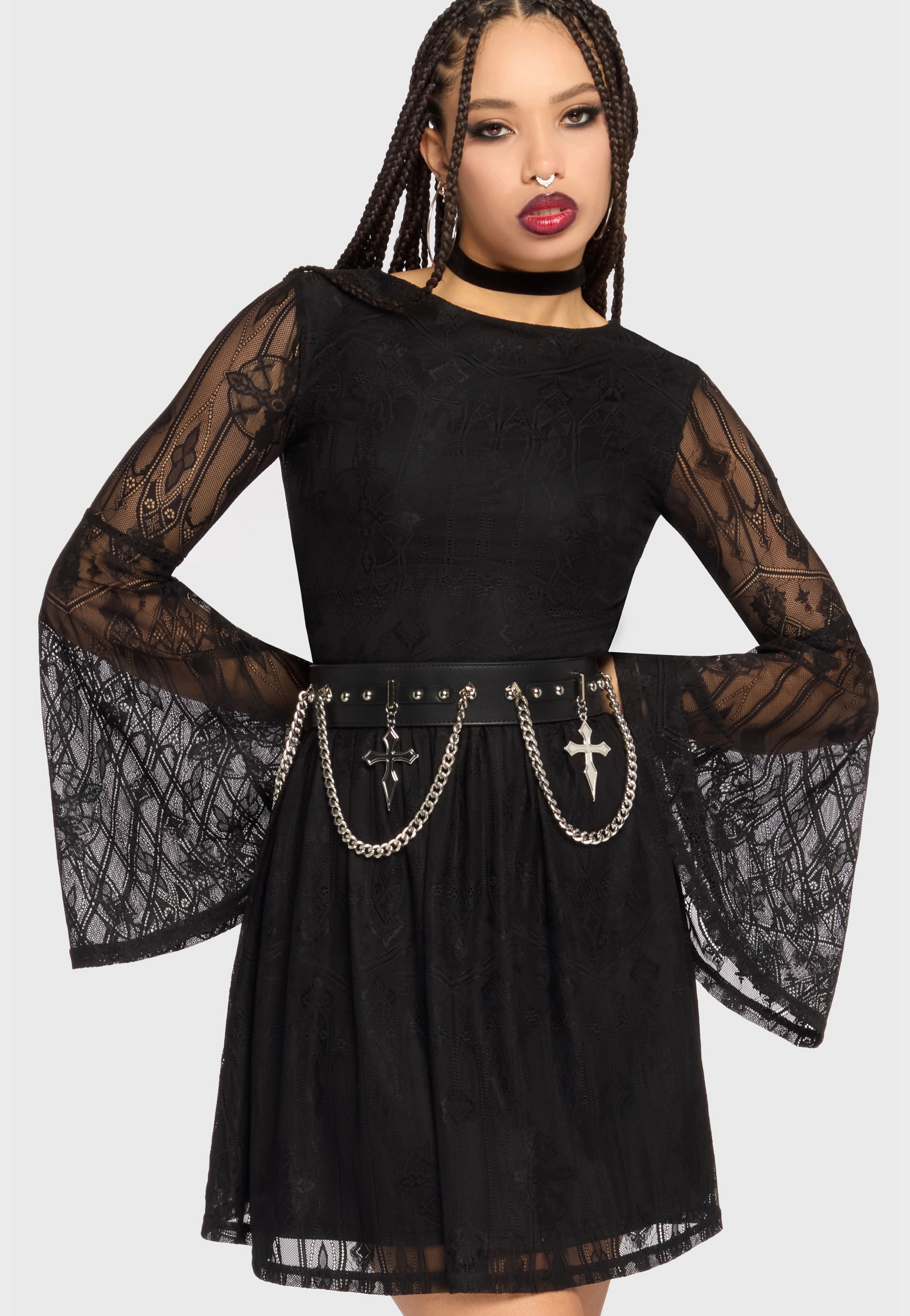 Killstar - Obscura Sanctum Mini Black - Dress | Women-Image