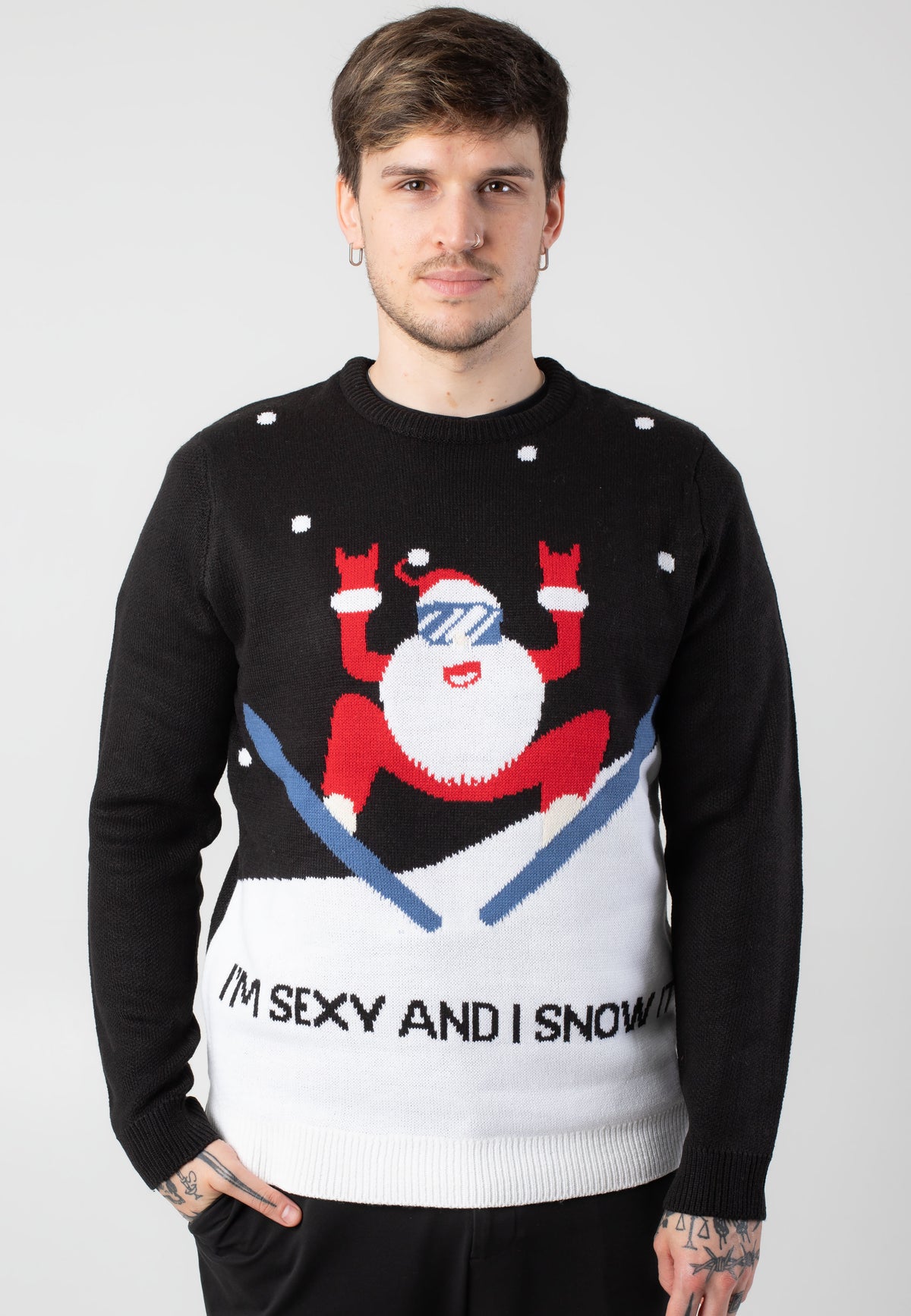 Only & Sons Xmas Reg 5 Placement Black Skiing Jersey de punto