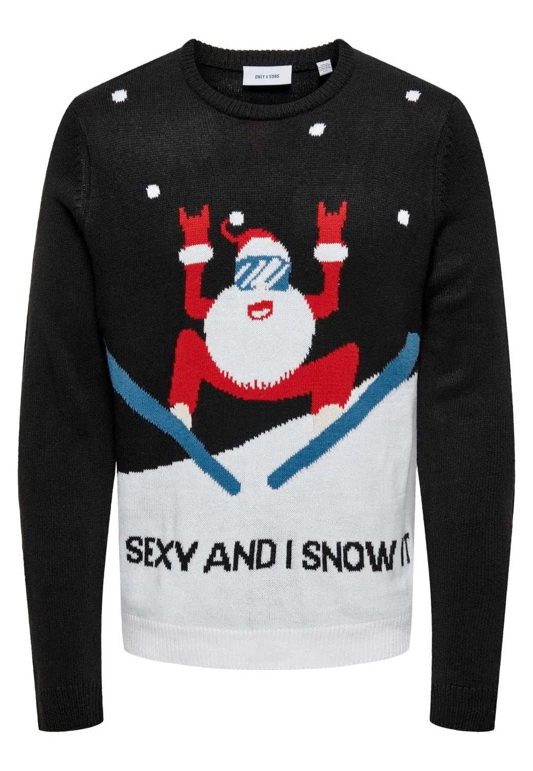 Only & Sons Xmas Reg 5 Placement Black Skiing Jersey de punto