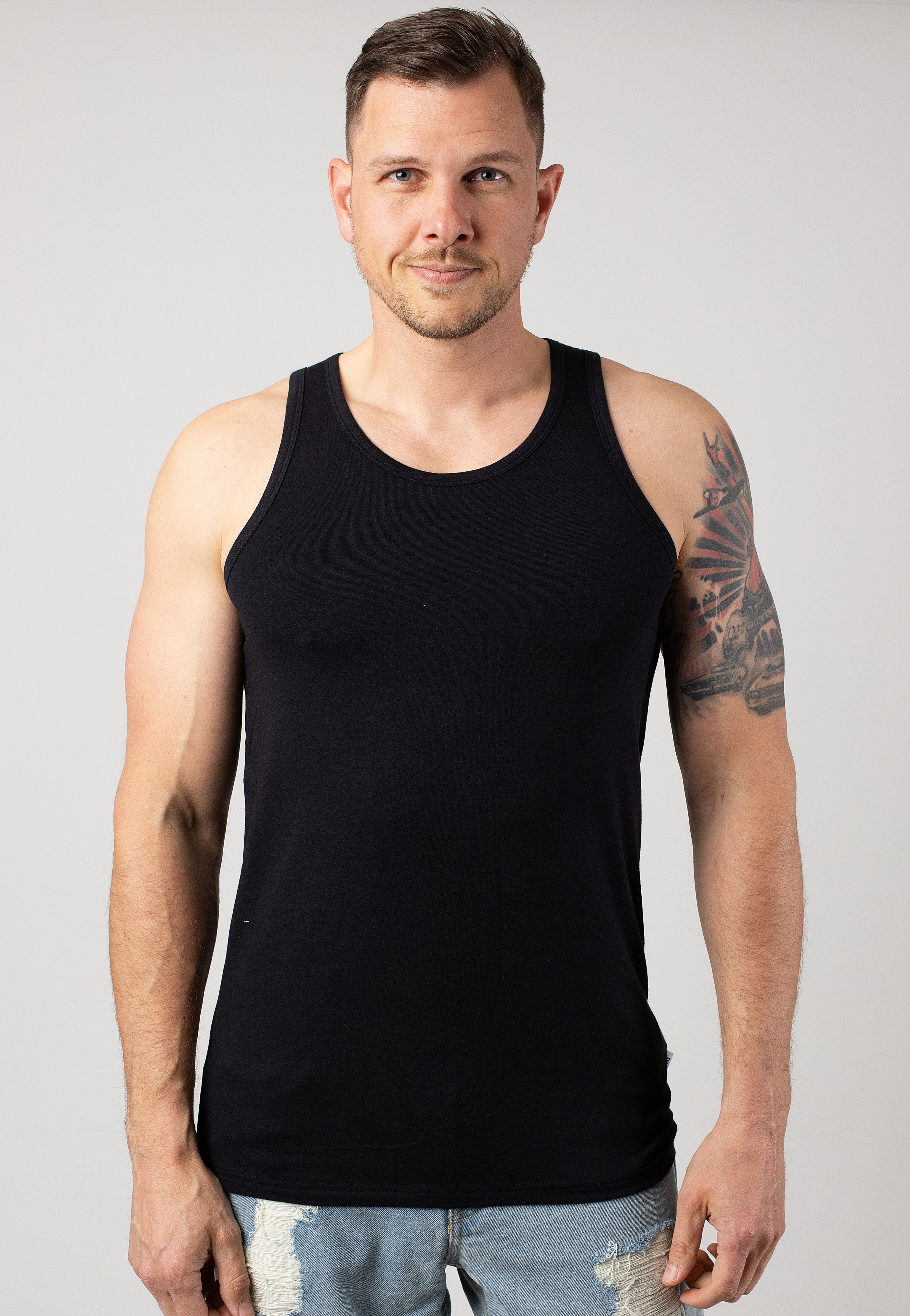 Only & Sons - Theo Reg Bamboo Pack Of 2 Black - Tank | Men-Image