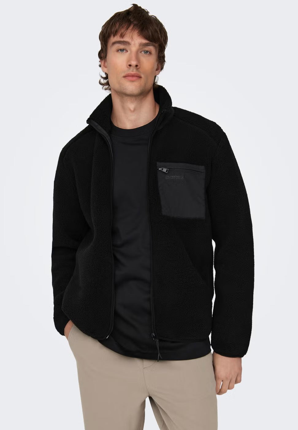 Only & Sons Dallas Life Sherpa Black Chaqueta