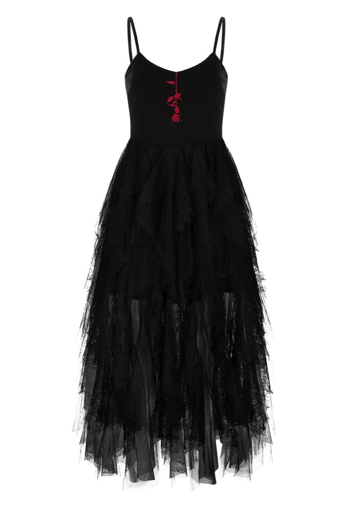 Punk Rave - Embroidered Lace Bramble Roses Black - Dress