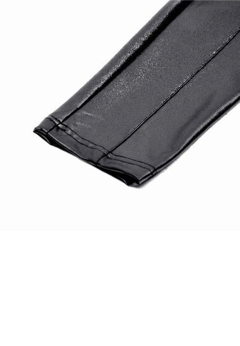 Dark In Love - Black PU Leather Armor Knight - Pants | Women-Image