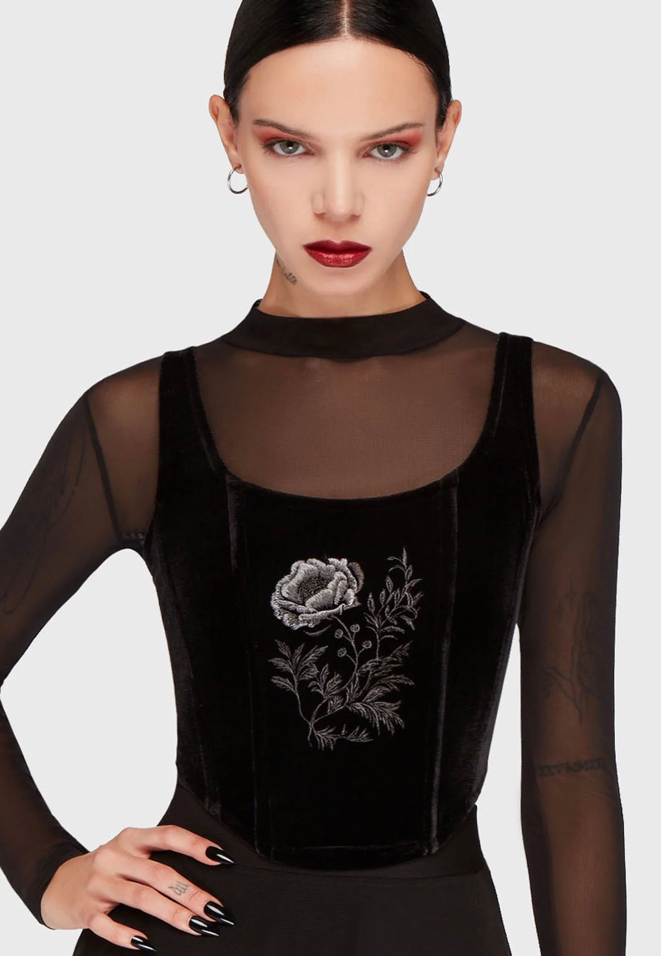 Killstar - Ravens Rose Black - Corset | Women-Image