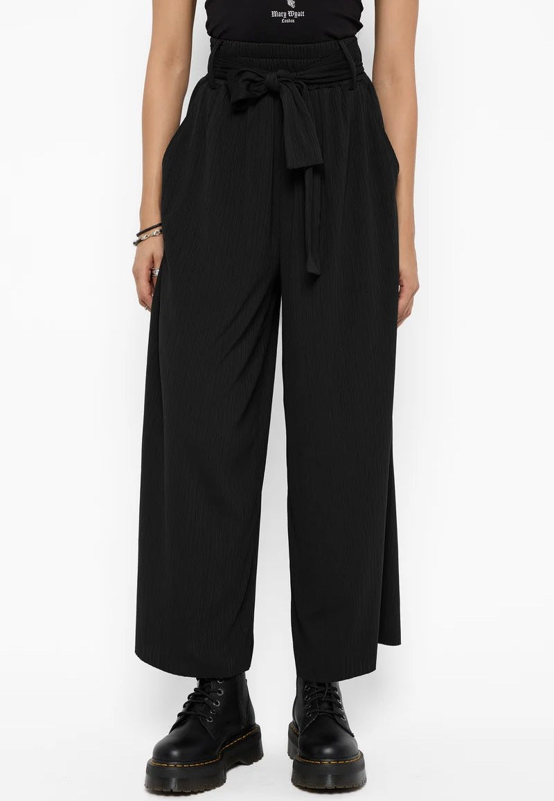 Mary Wyatt Rowan Pleated Black Pantalones