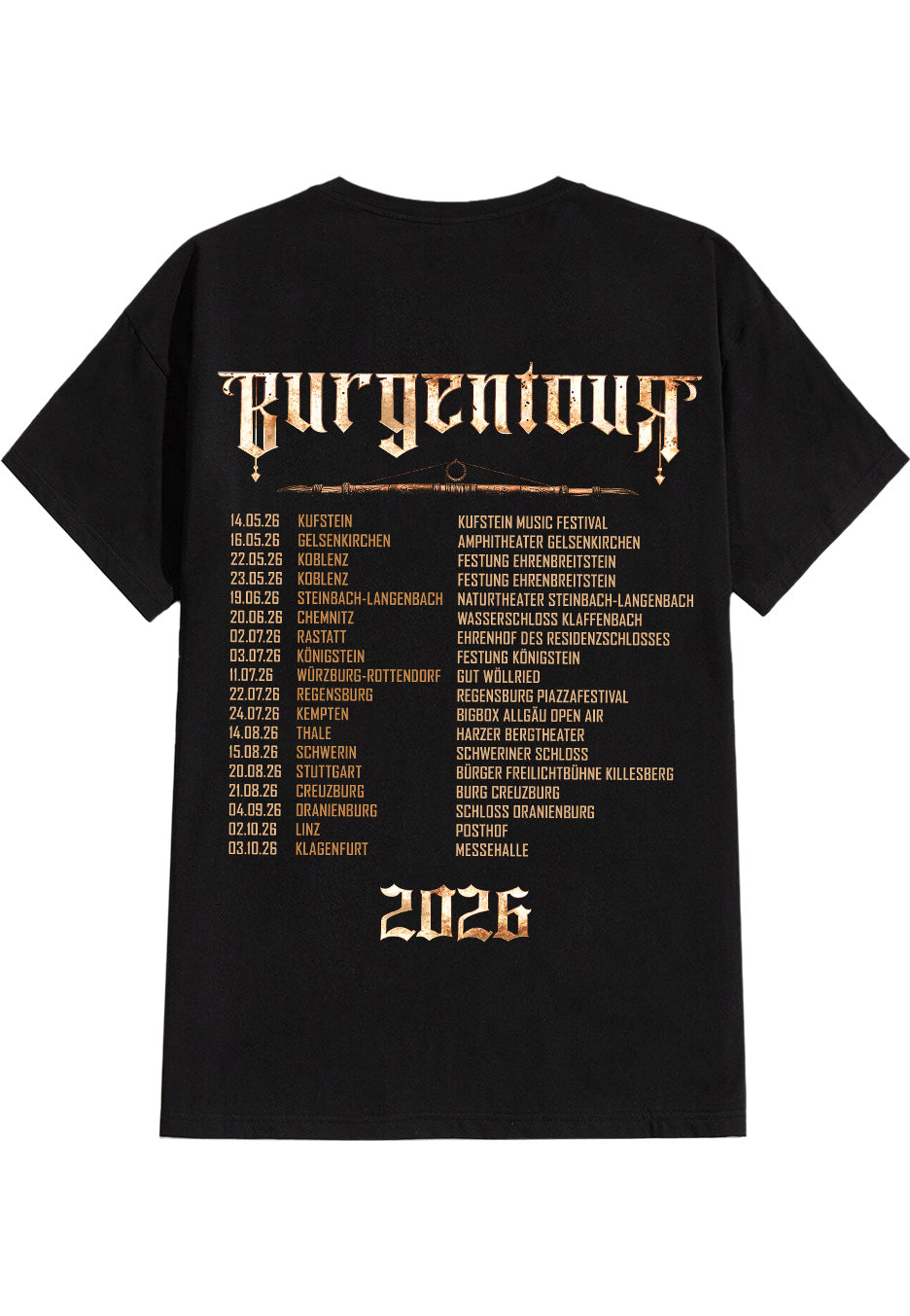 Saltatio Mortis Burgentour 2026 Camiseta