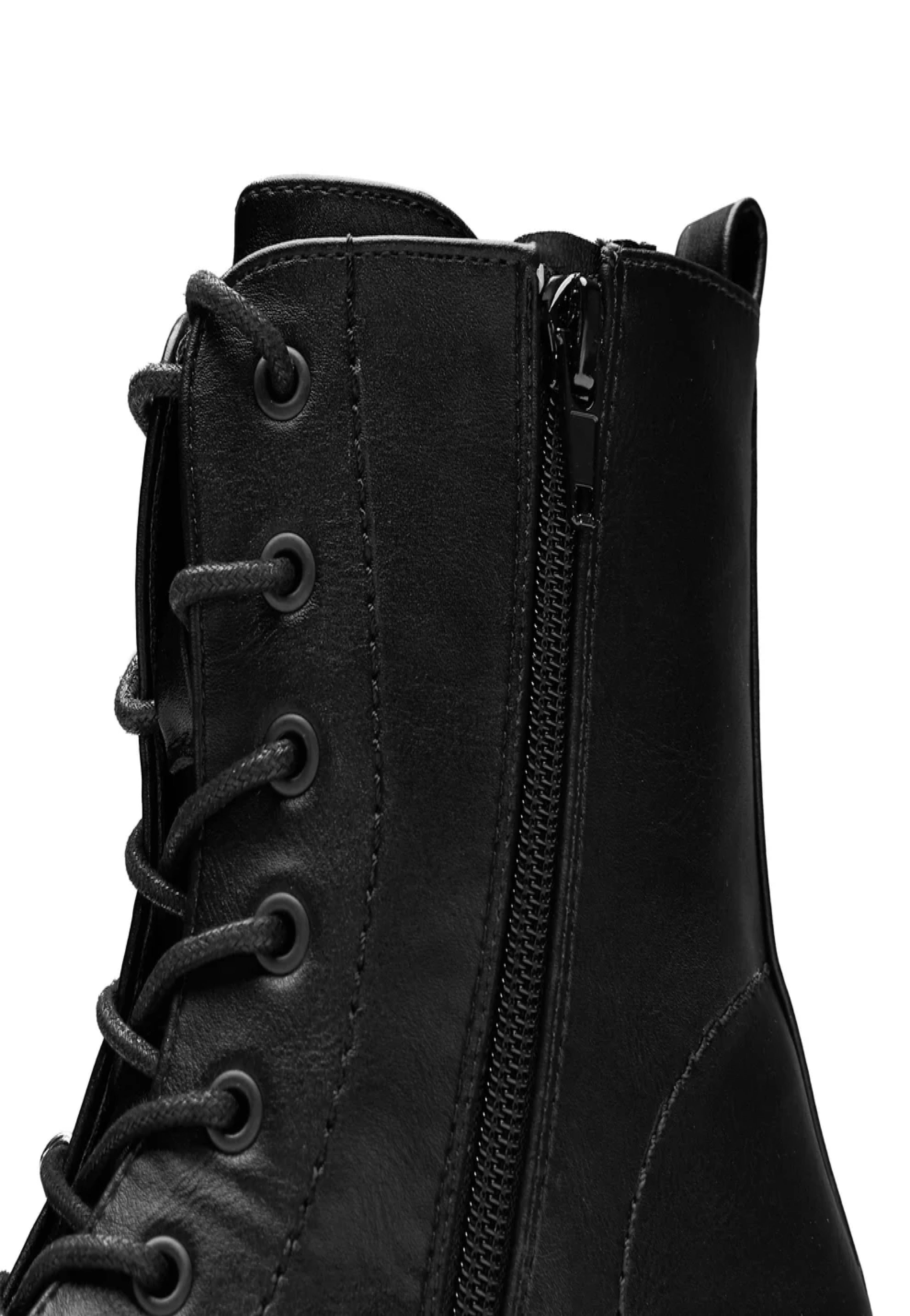 Koi Footwear - Salvius Safety Pin Military Lace Up Black - Girl Shoes | Women-Image