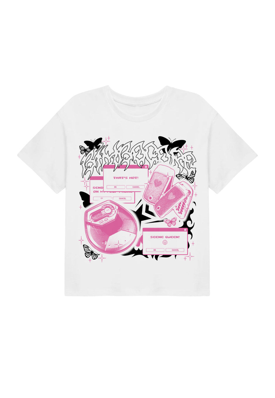 Scene Queen - Bimbocore Y2K Crop White - Girly | Nuclear Blast