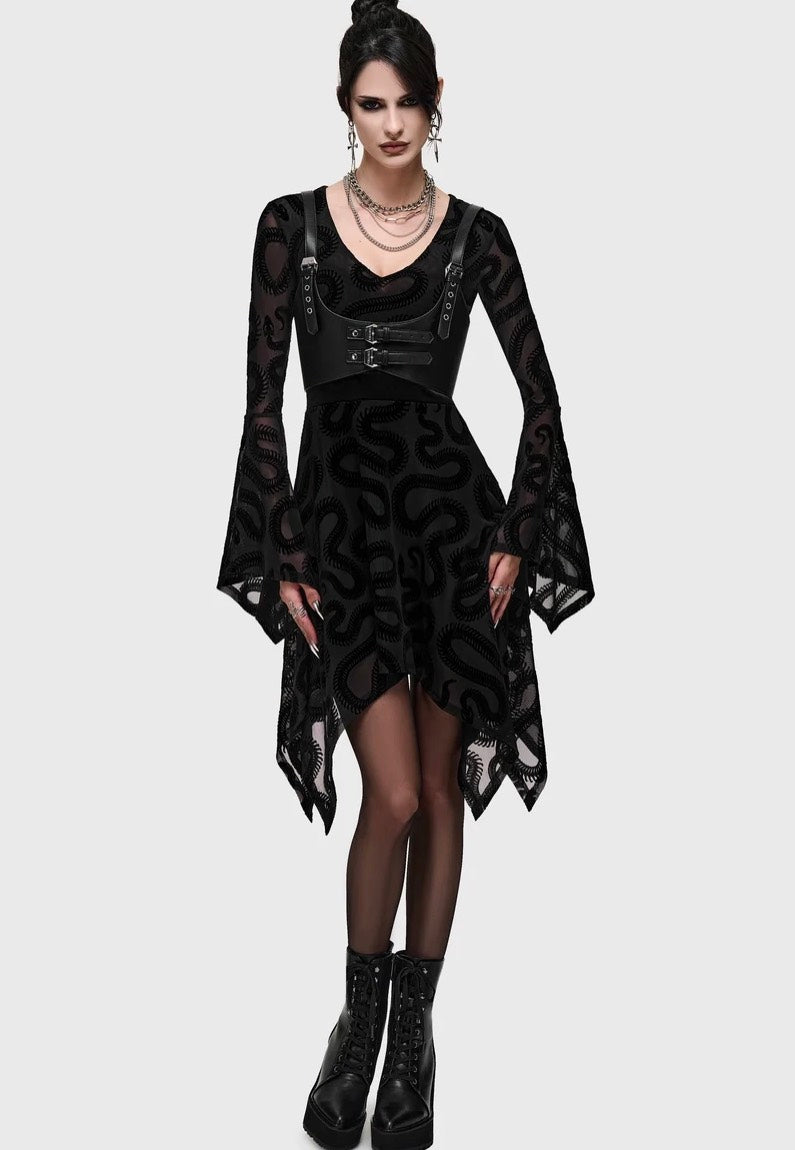 Killstar Serpentes Mini Black Vestido