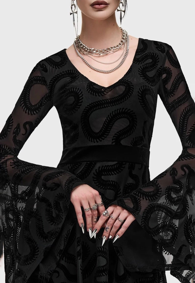 Killstar Serpentes Mini Black Vestido