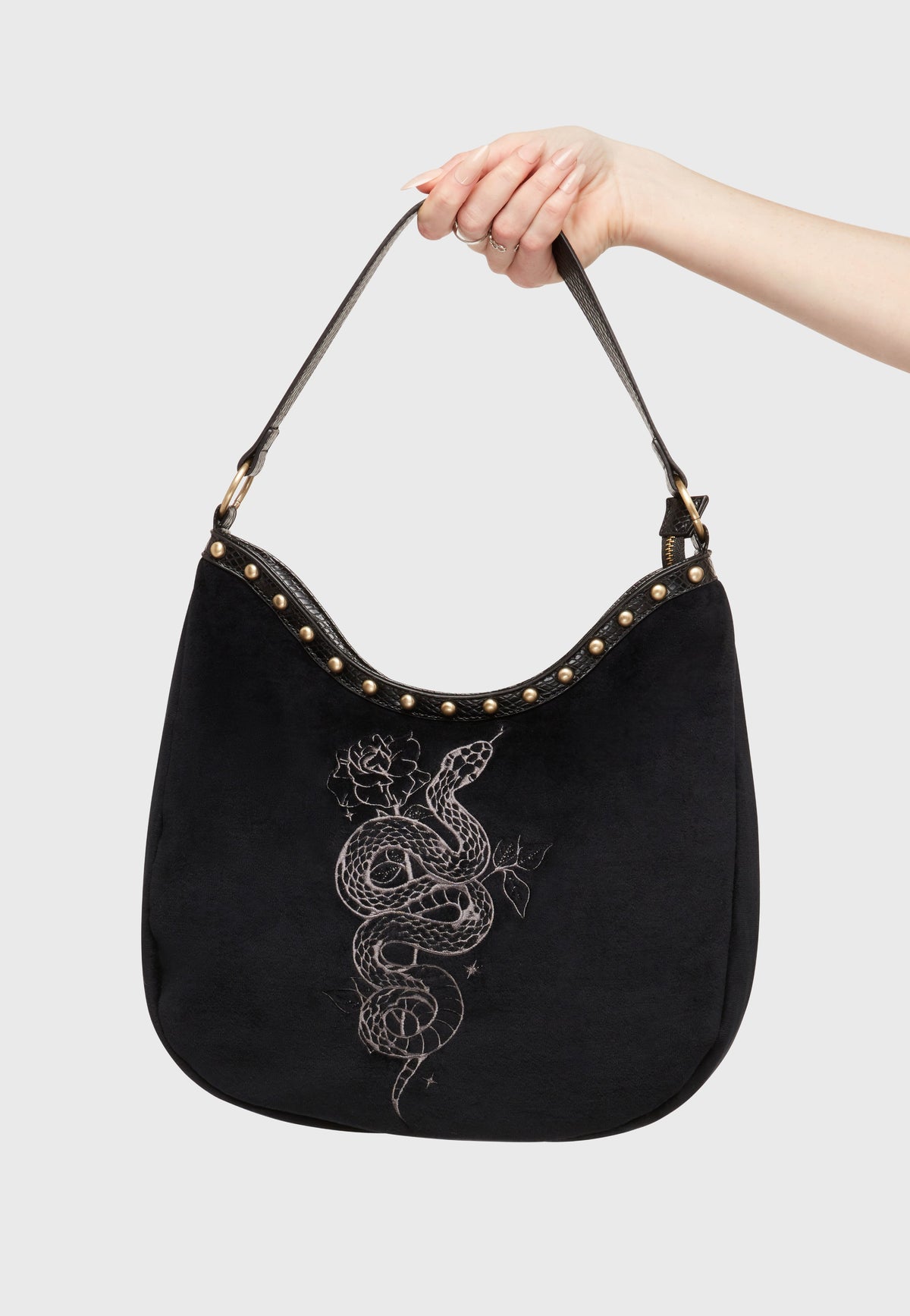 Killstar Serpent & Thorn Black/Purple Shoulder Bag