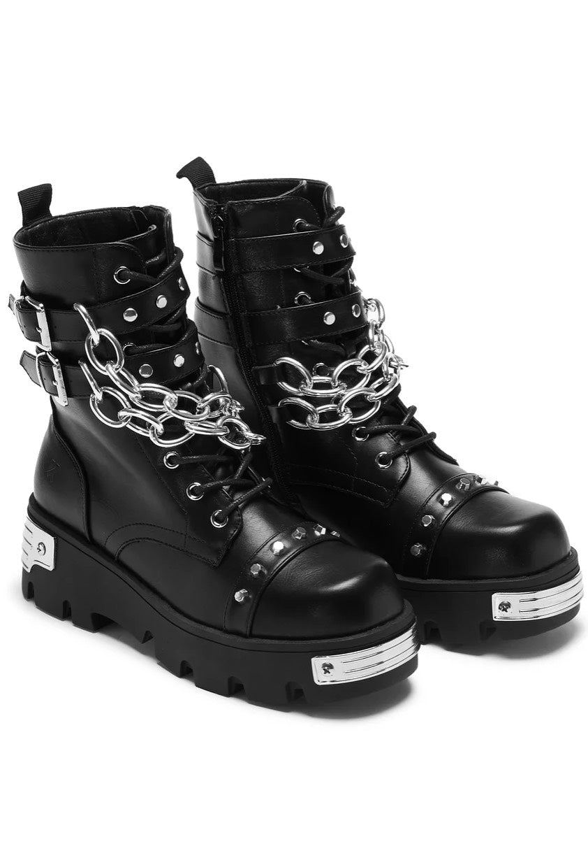 Koi Footwear - Shackled Shadows Heavy Duty Chain Biker Black - Girl Shoes | Women-Image