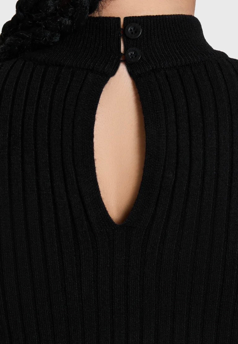 Killstar Skultra Knit Maxi Black Vestido