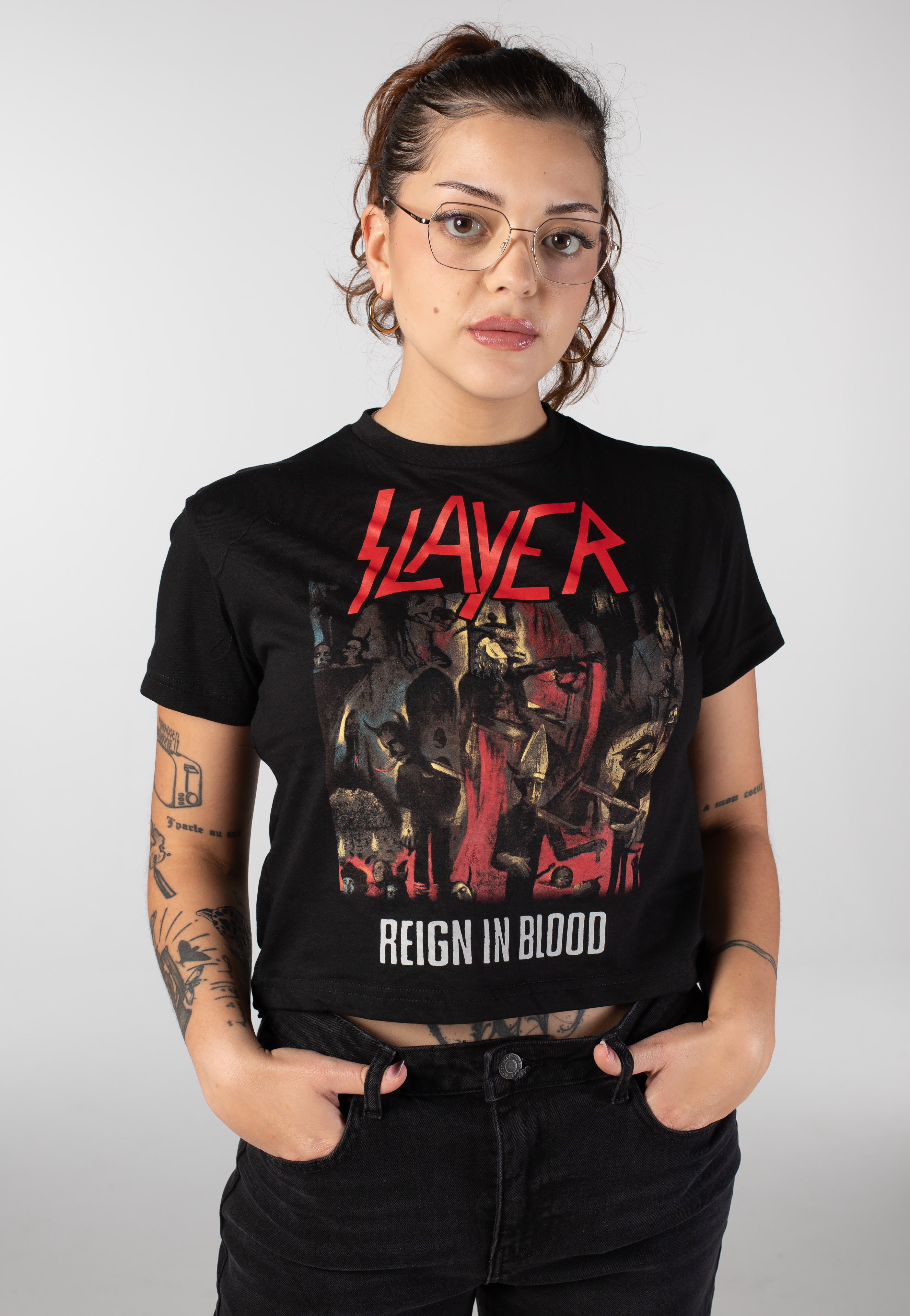Slayer - Reign In Blood Crop - Girly | Women-Image