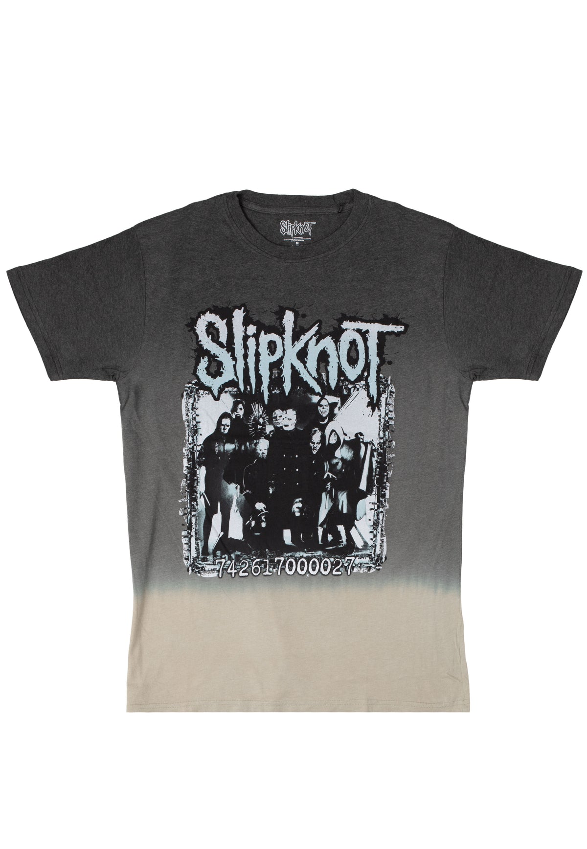 Slipknot Barcode Photo Dip-Dye Grey Camiseta