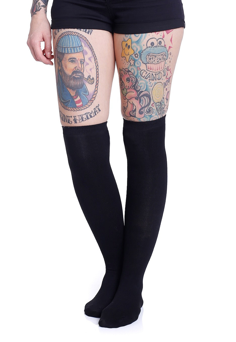 Urban Classics - Overknee 2-Pack Black/Black & Black/Grey - Socks | Women-Image