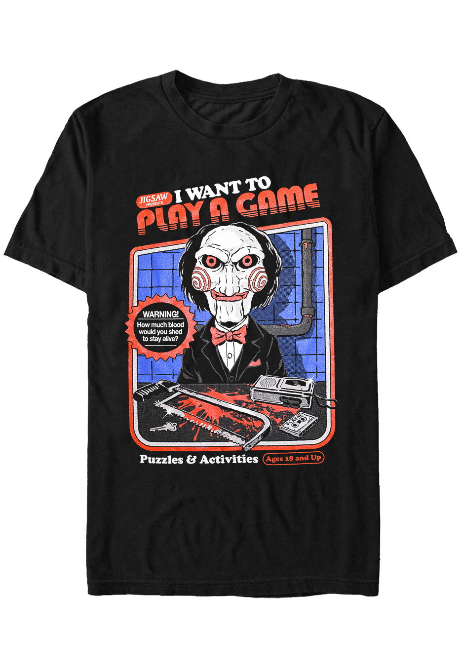 Steven Rhodes x Saw - I Want To Play A Game - T-Shirt | Neutral-Image