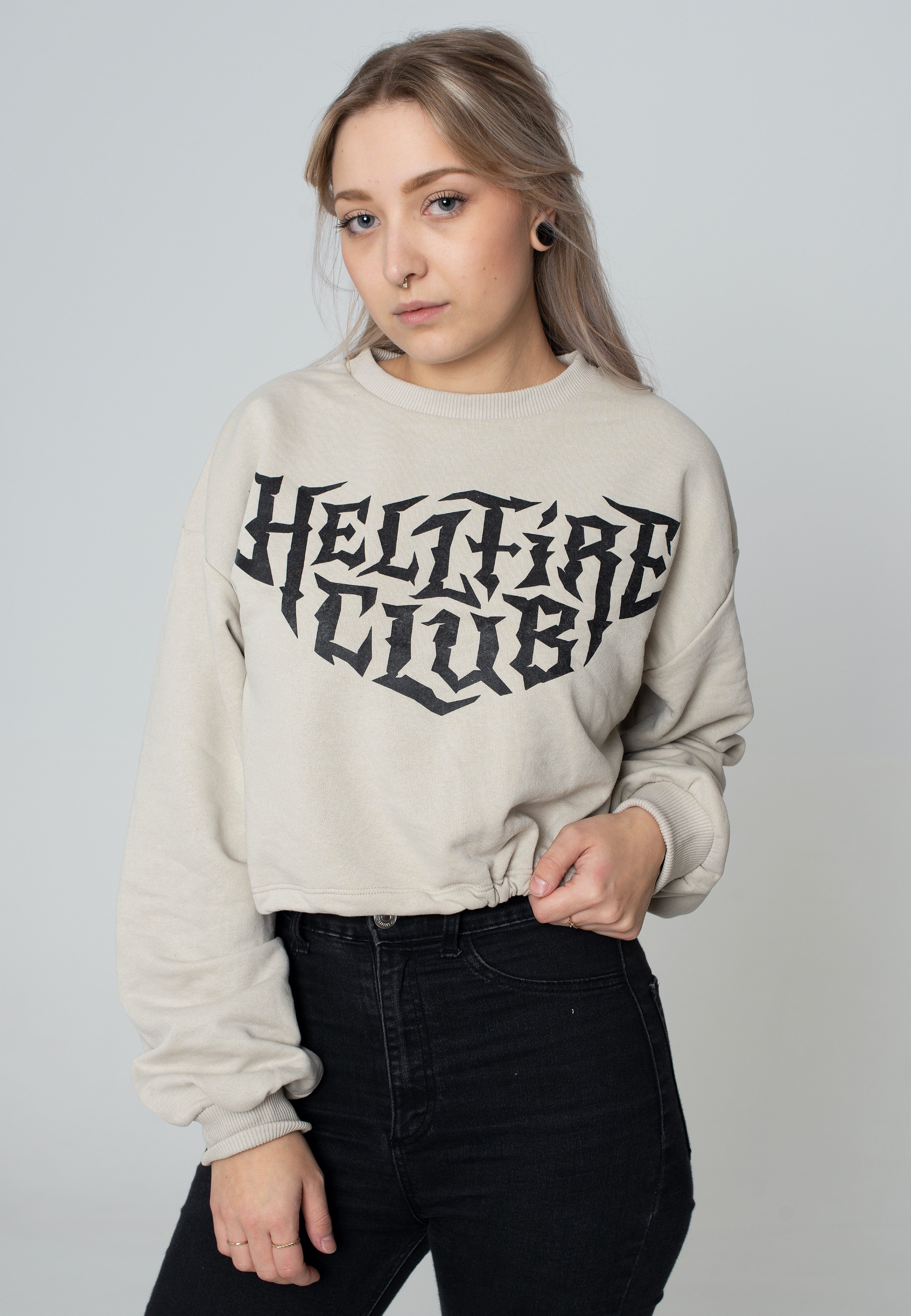 Stranger Things - Hellfire Front Print Bubble White - Sweater | Women-Image