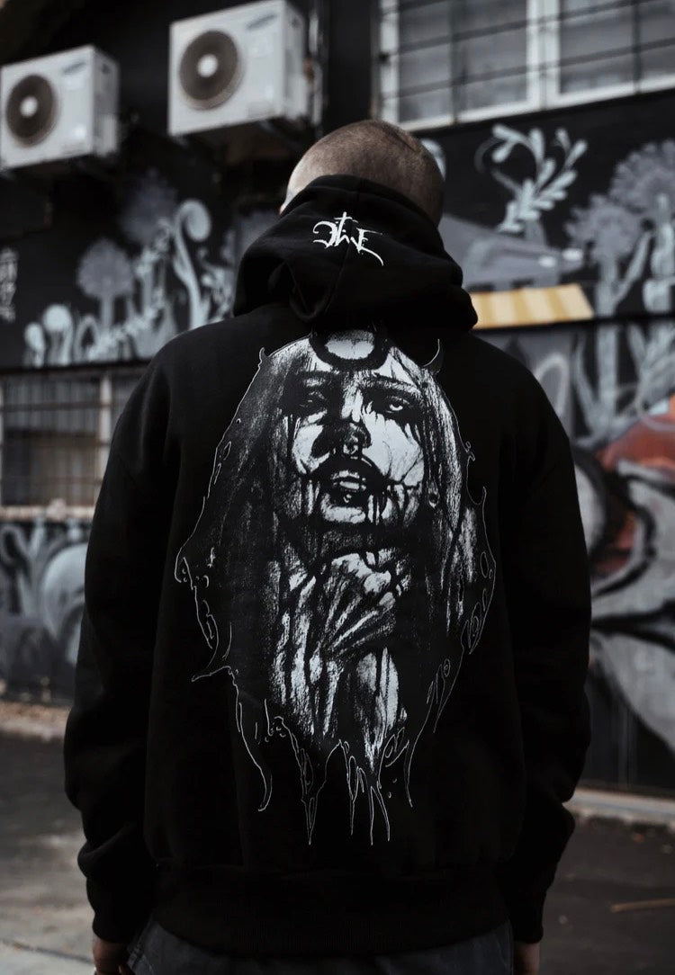 Extreme Adrenaline Hooligans Hoodie – Black, Graphic Print, Long Sleeve, Men's Regular Fit