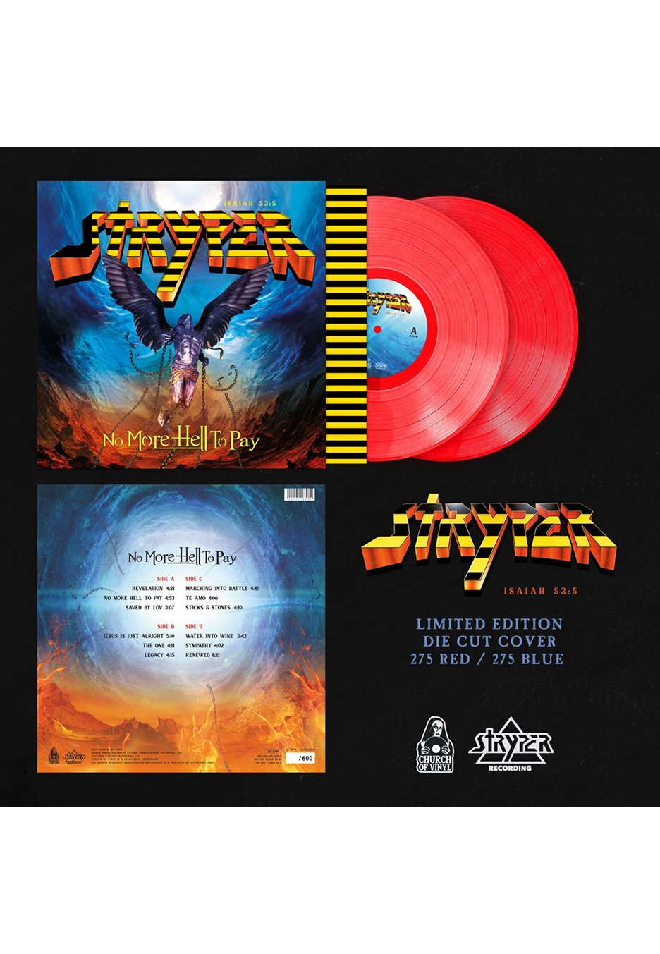 Stryper - No More Hell To Pay Clear Red - Colored 2 Vinyl