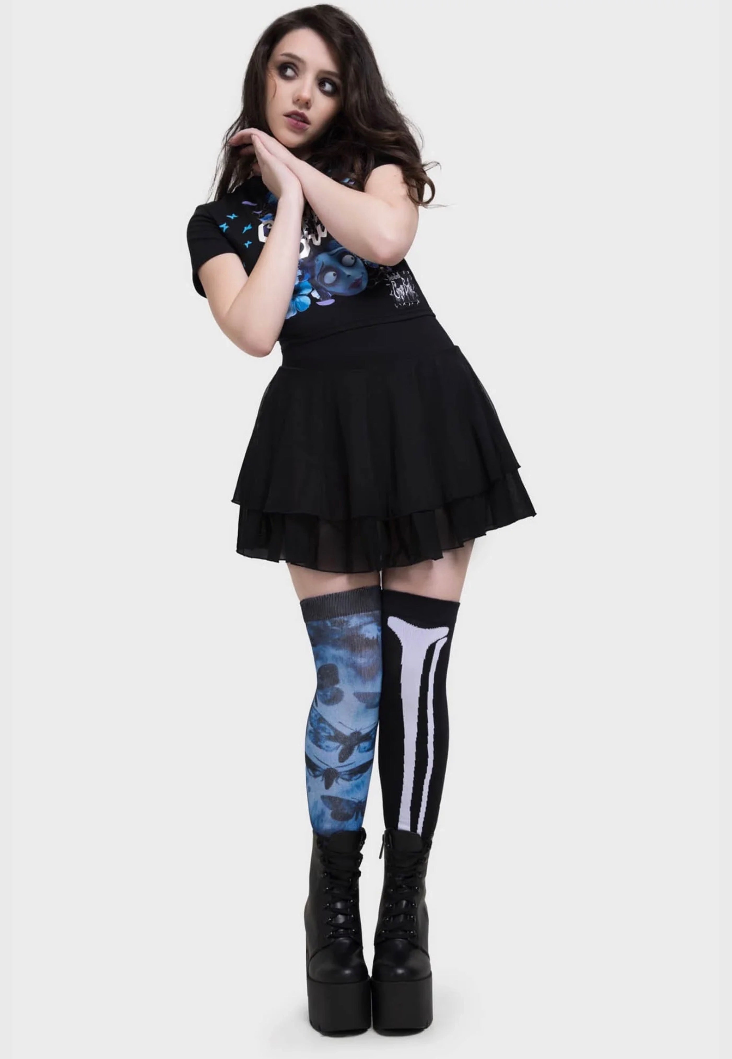Killstar - Swarm Of Butterflies Knee High Multicoloured - Socks | Neutral-Image