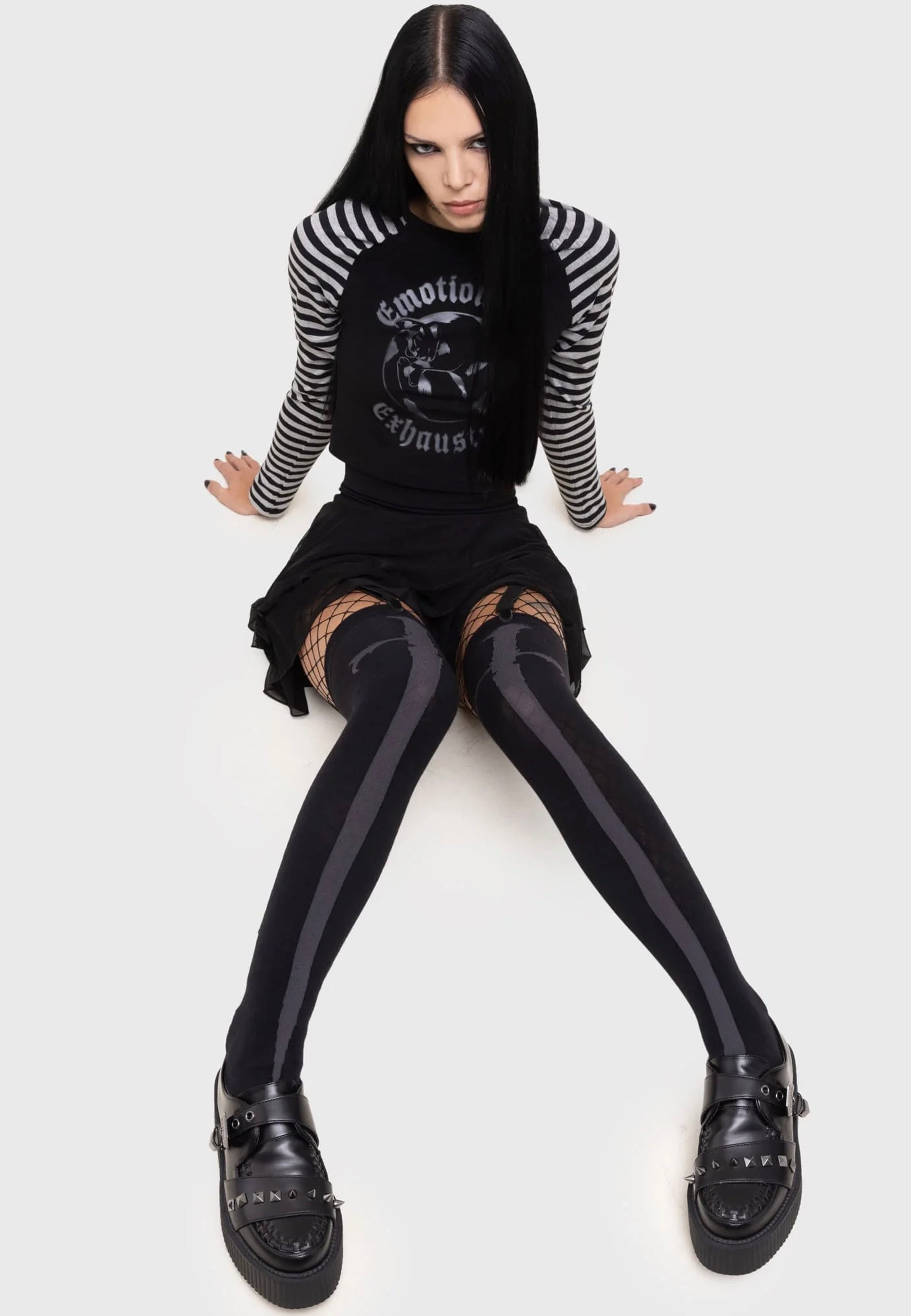 Killstar - Swordstorm Knee High Black - Socks | Neutral-Image