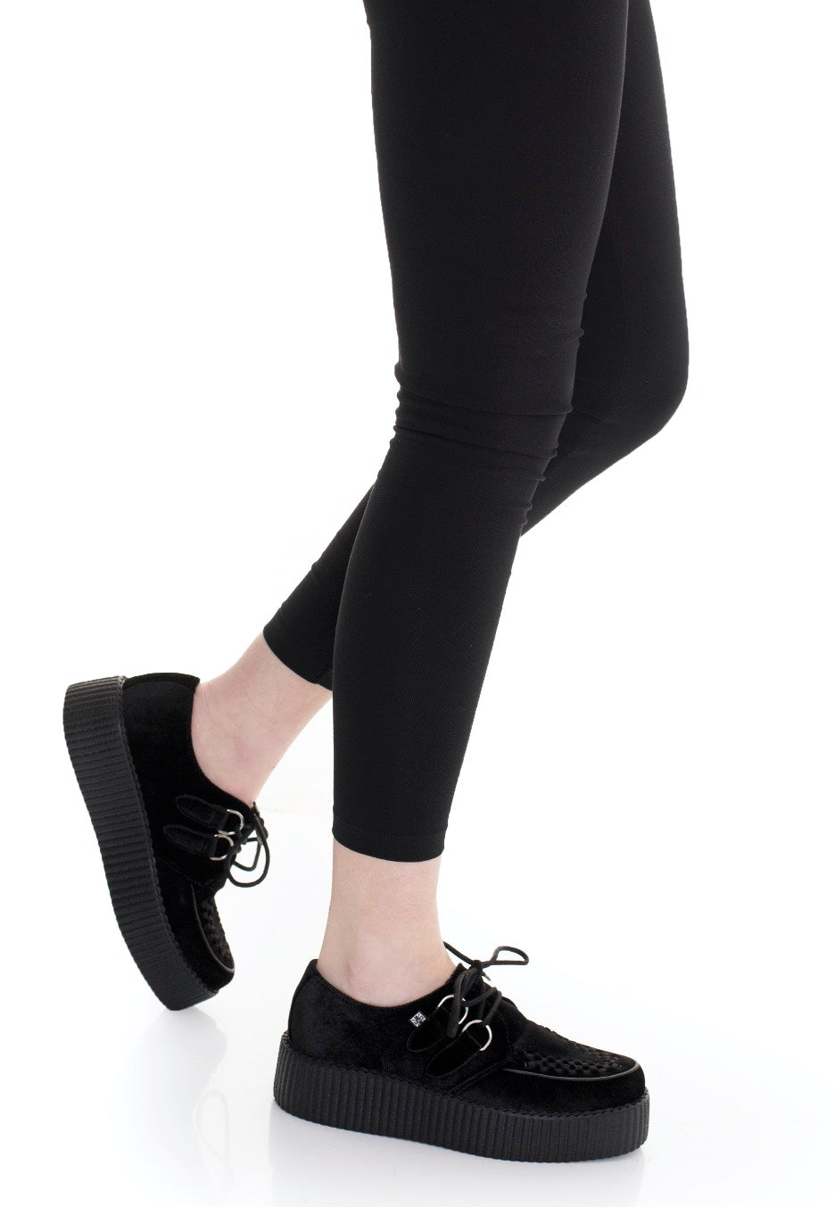 T.U.K. - Viva Mondo Creeper Black Velvet - Girl Shoes | Women-Image