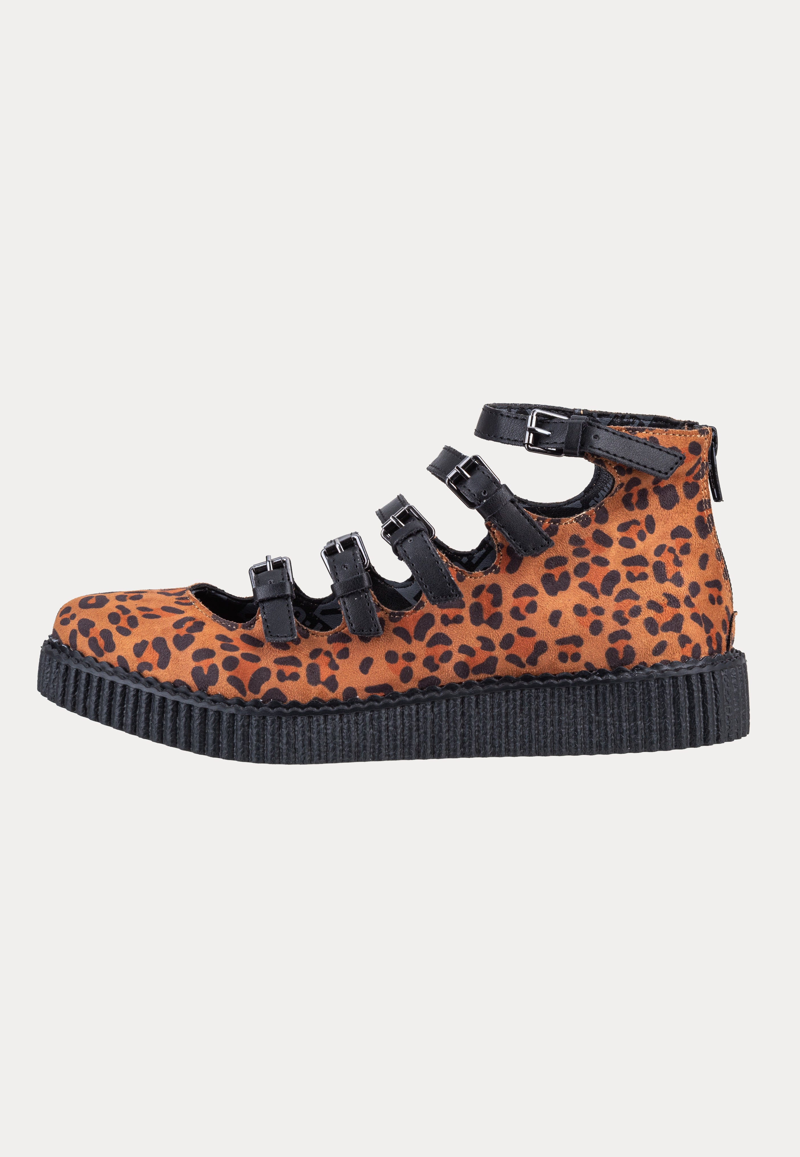 T.U.K. - Ballet Creeper Multi-Strap Leopard Vegan Suede - Girl Sandals | Women-Image