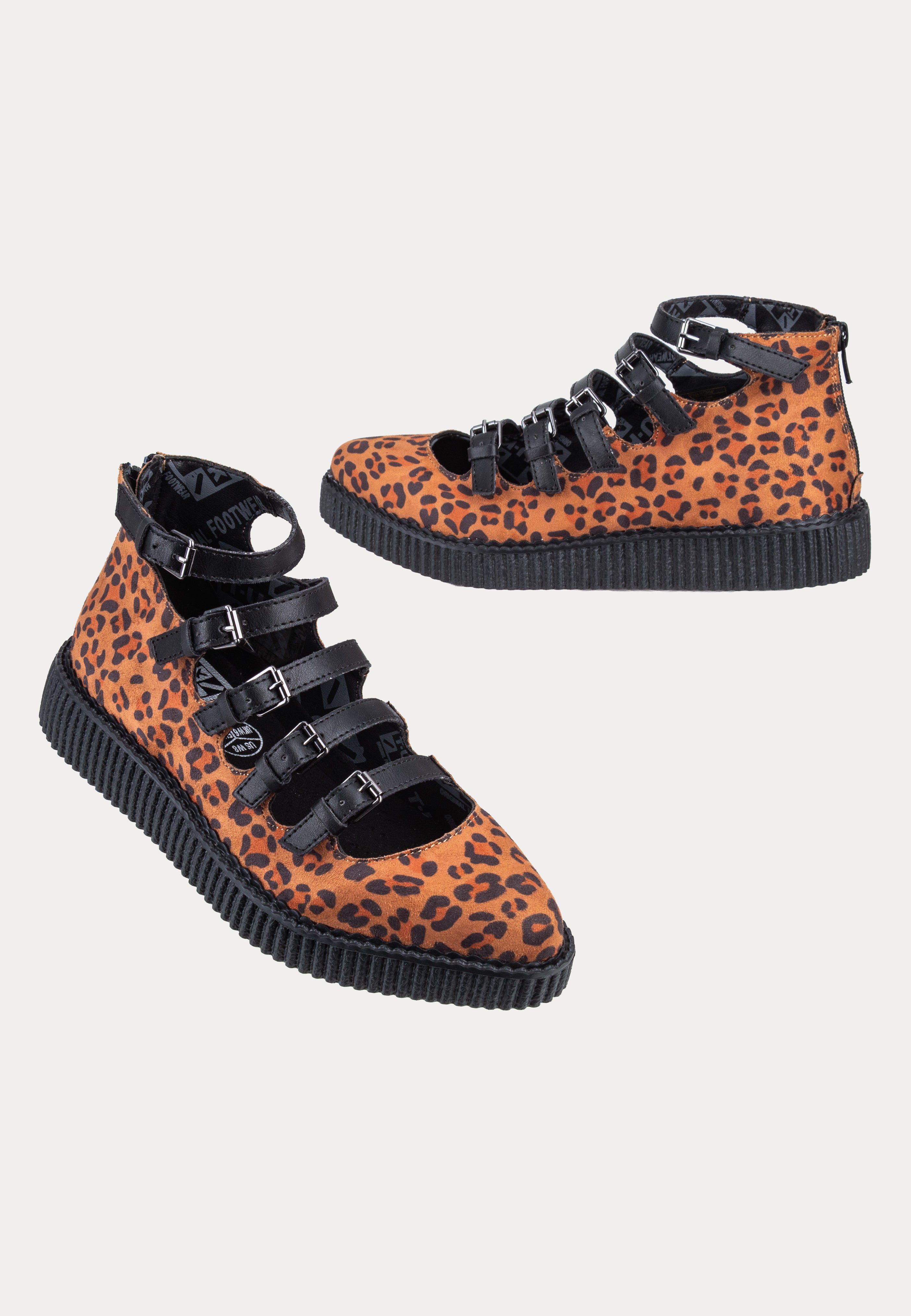 T.U.K. - Ballet Creeper Multi-Strap Leopard Vegan Suede - Girl Sandals | Women-Image