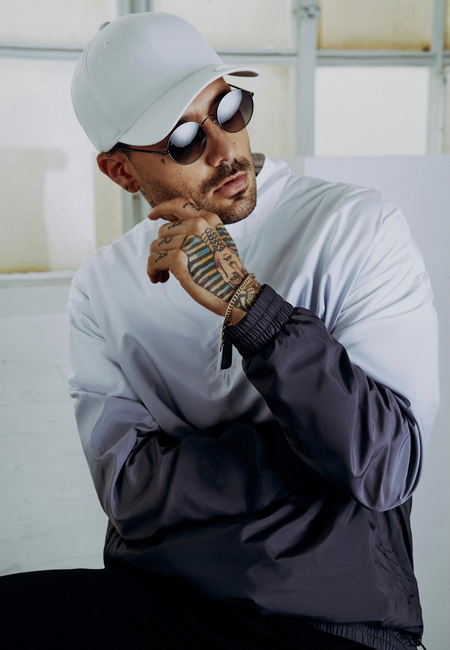 Urban Classics - Gradient Pull Over Jacket Black/White - Jacket | Men-Image