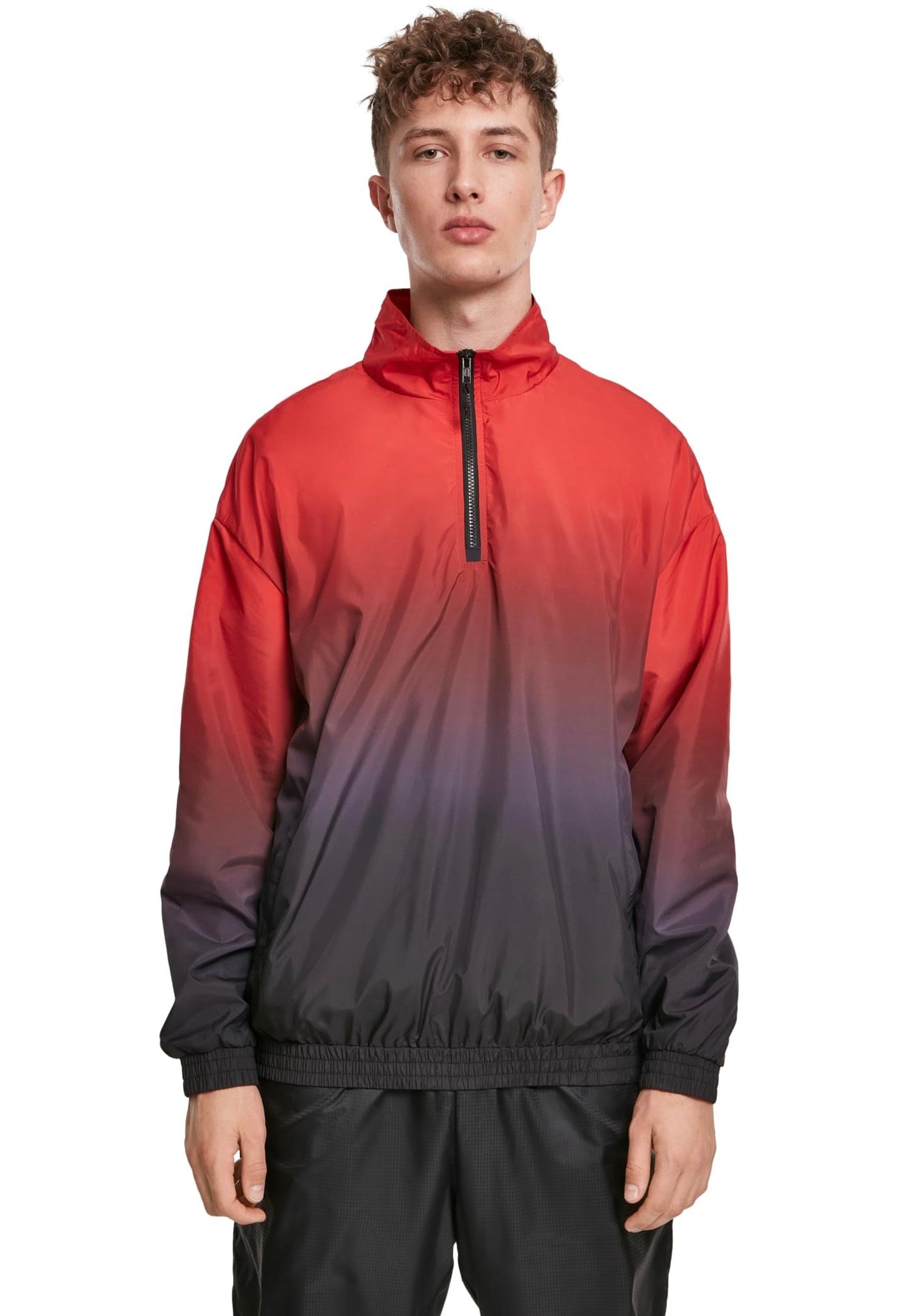 Urban Classics - Gradient Pull Over Jacket Black/Red - Jacket | Men-Image