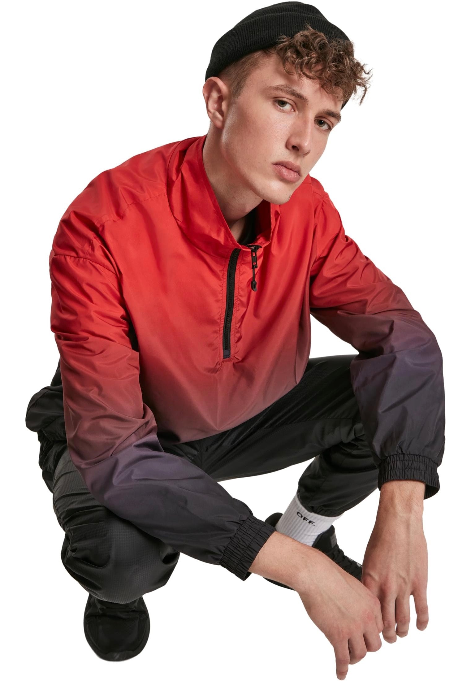 Urban Classics - Gradient Pull Over Jacket Black/Red - Jacket | Men-Image